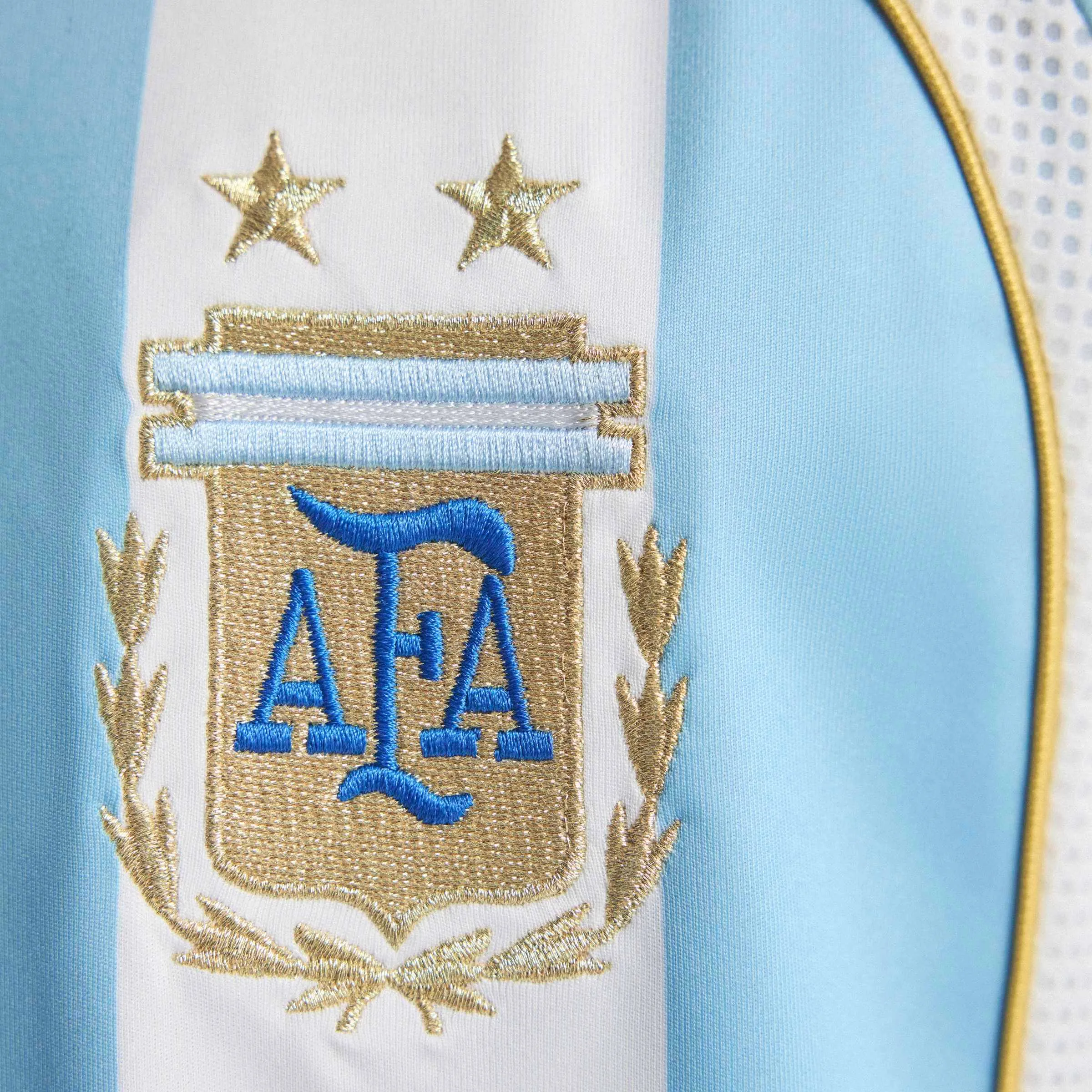 adidas 2006 Argentina Men's Retro Stadium Home Messi #19 Soccer Jersey - Image 9