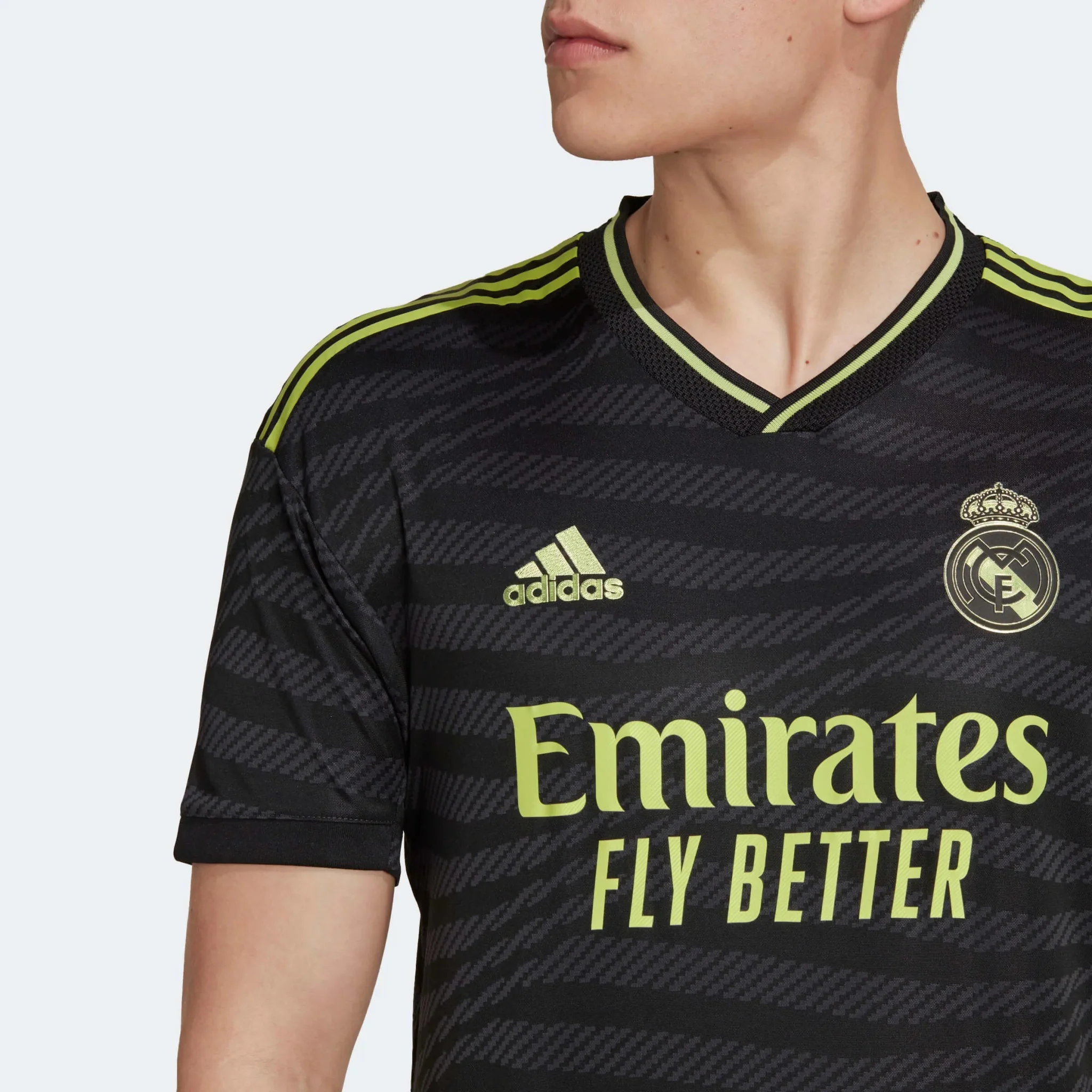 adidas 2022-23 Real Madrid Authentic Third Jersey - Black-Neon - Image 5
