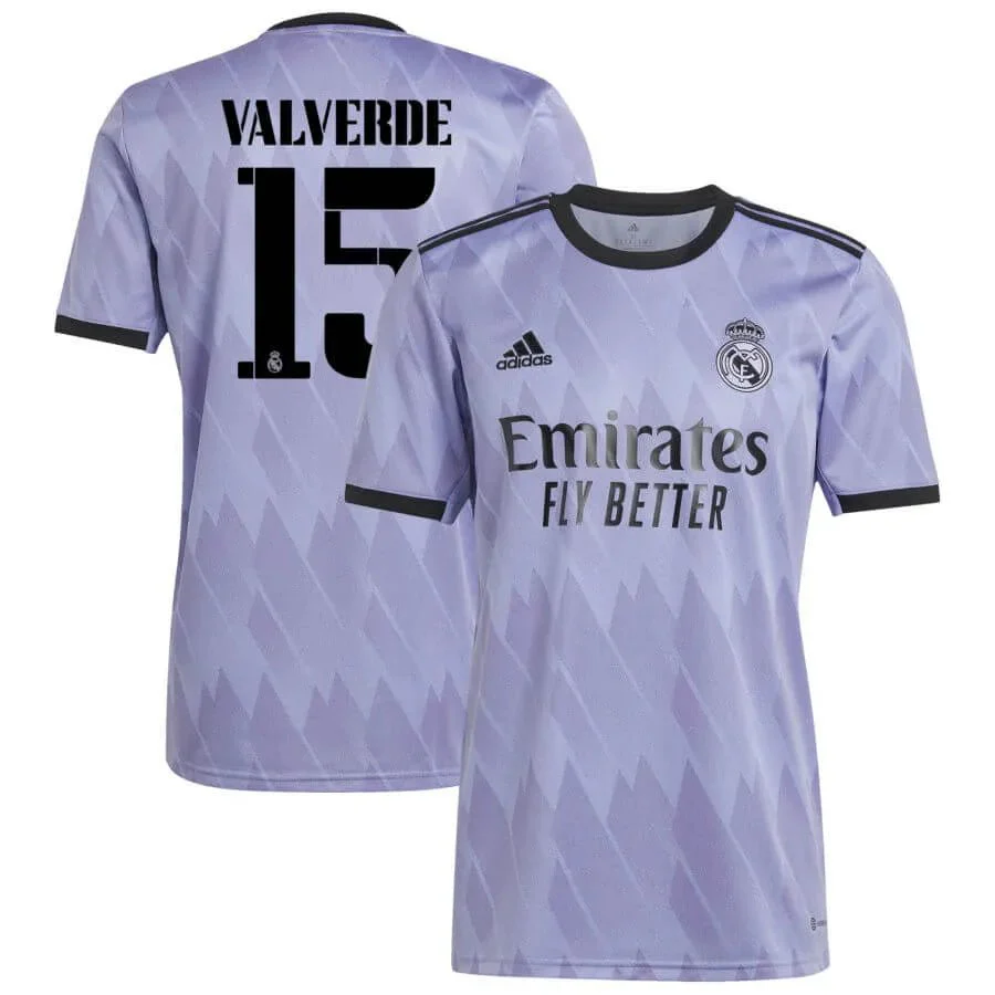 adidas 2022-23 Real Madrid Away Jersey - Light Purple - Image 6