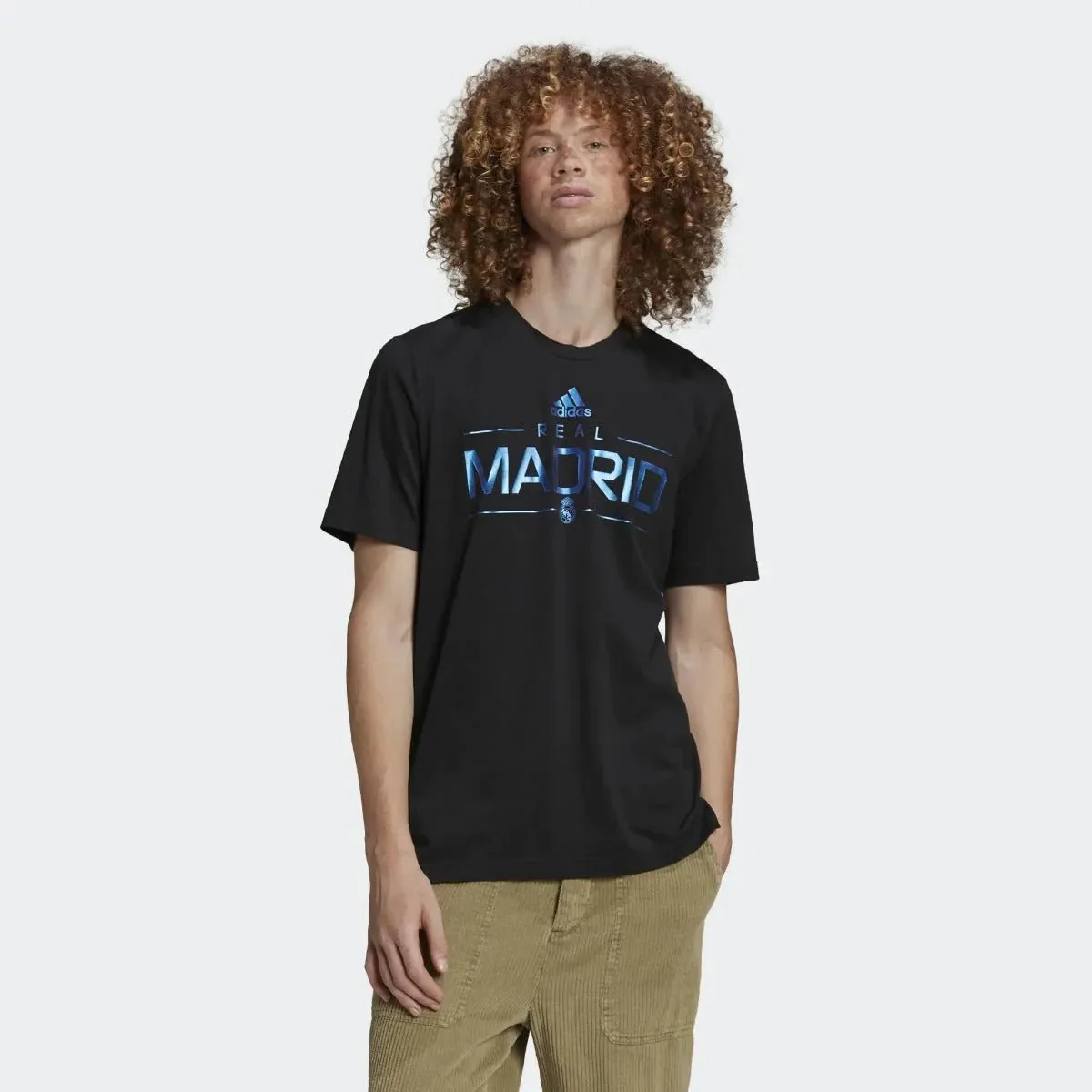 adidas 2022-23 Real Madrid Graphic Tee - Black-Blue - Image 2