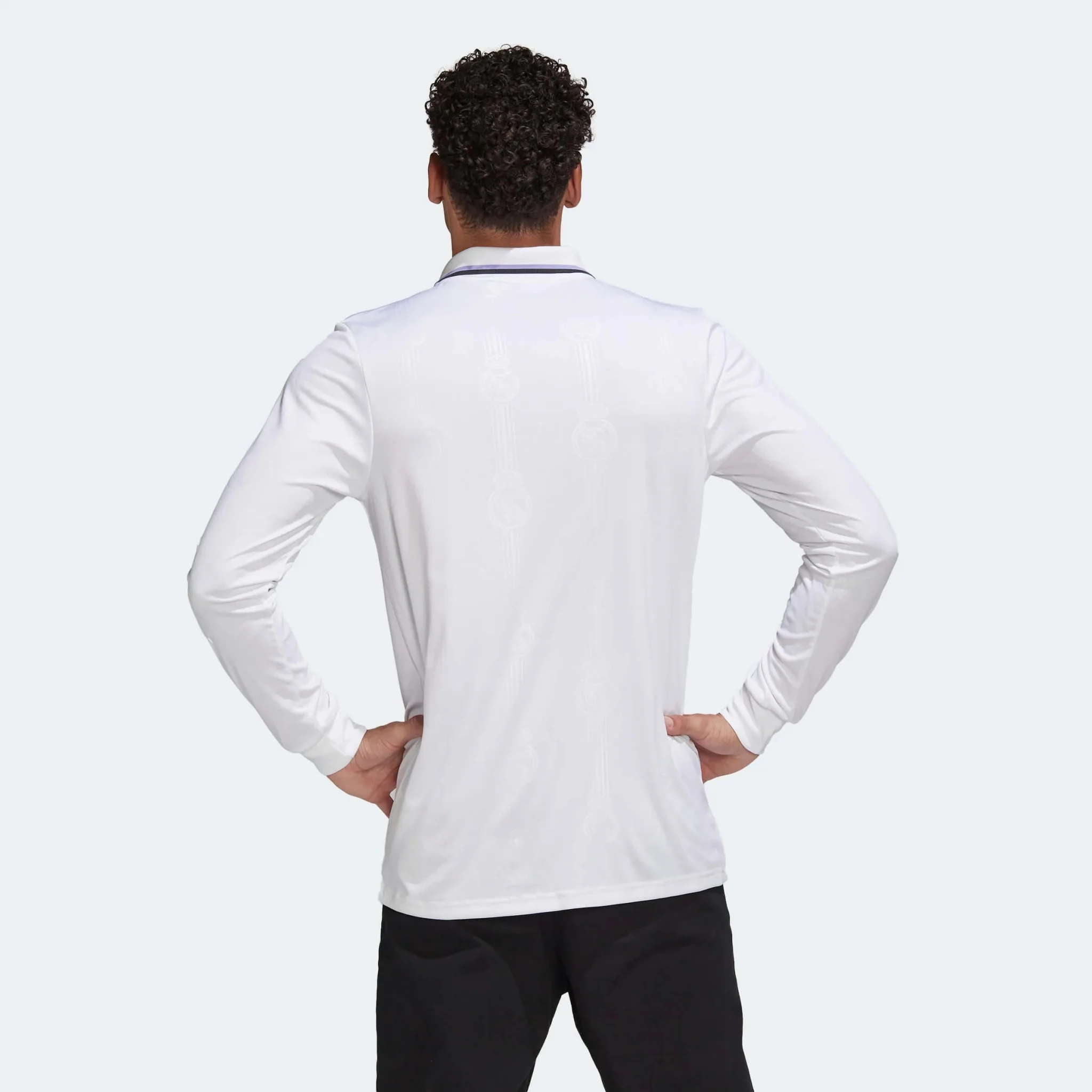 adidas 2022-23 Real Madrid Home Long-Sleeve Jersey - White - Image 4