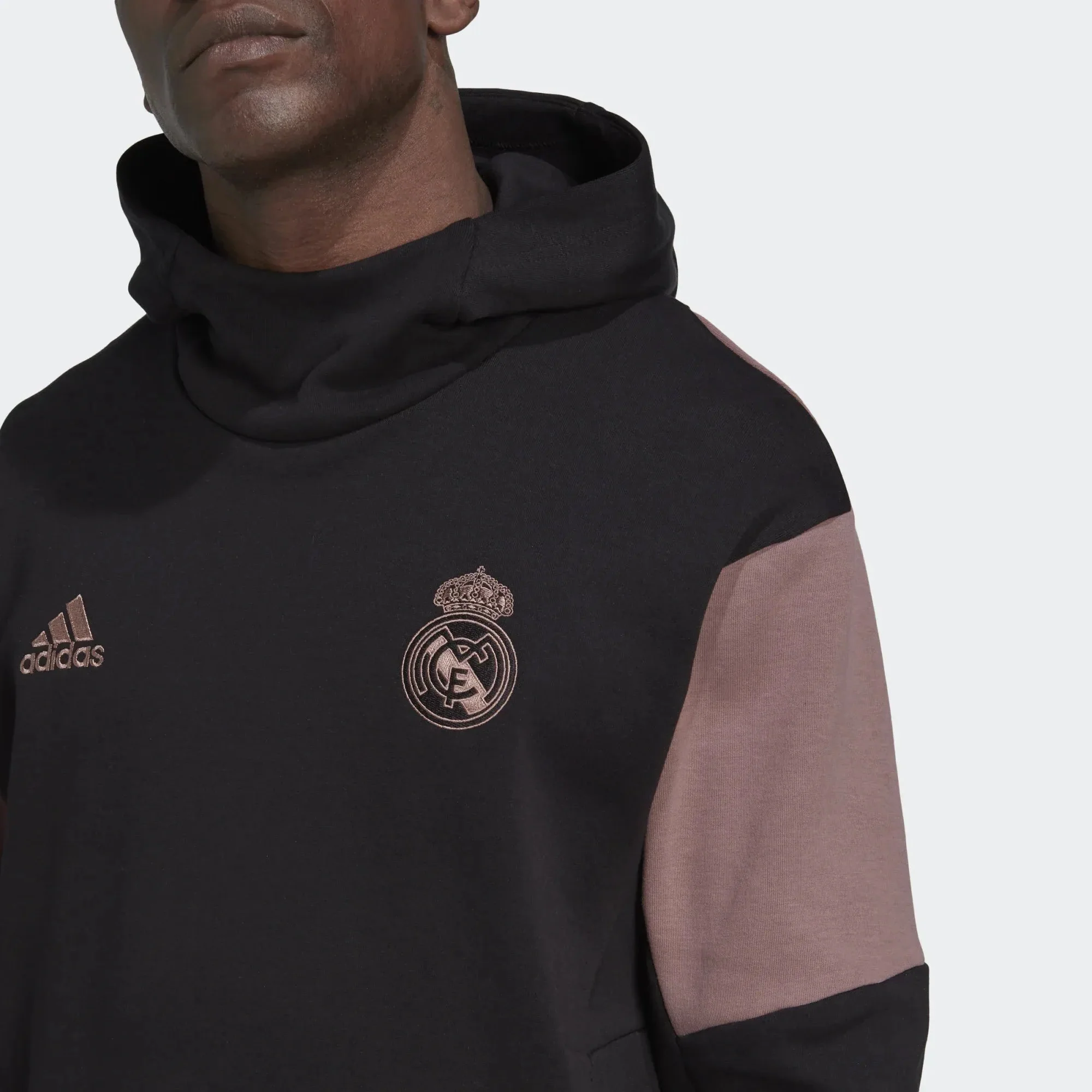 adidas 2022-23 Real Madrid Travel Hoodie - Black-Wonder Oxide - Image 4