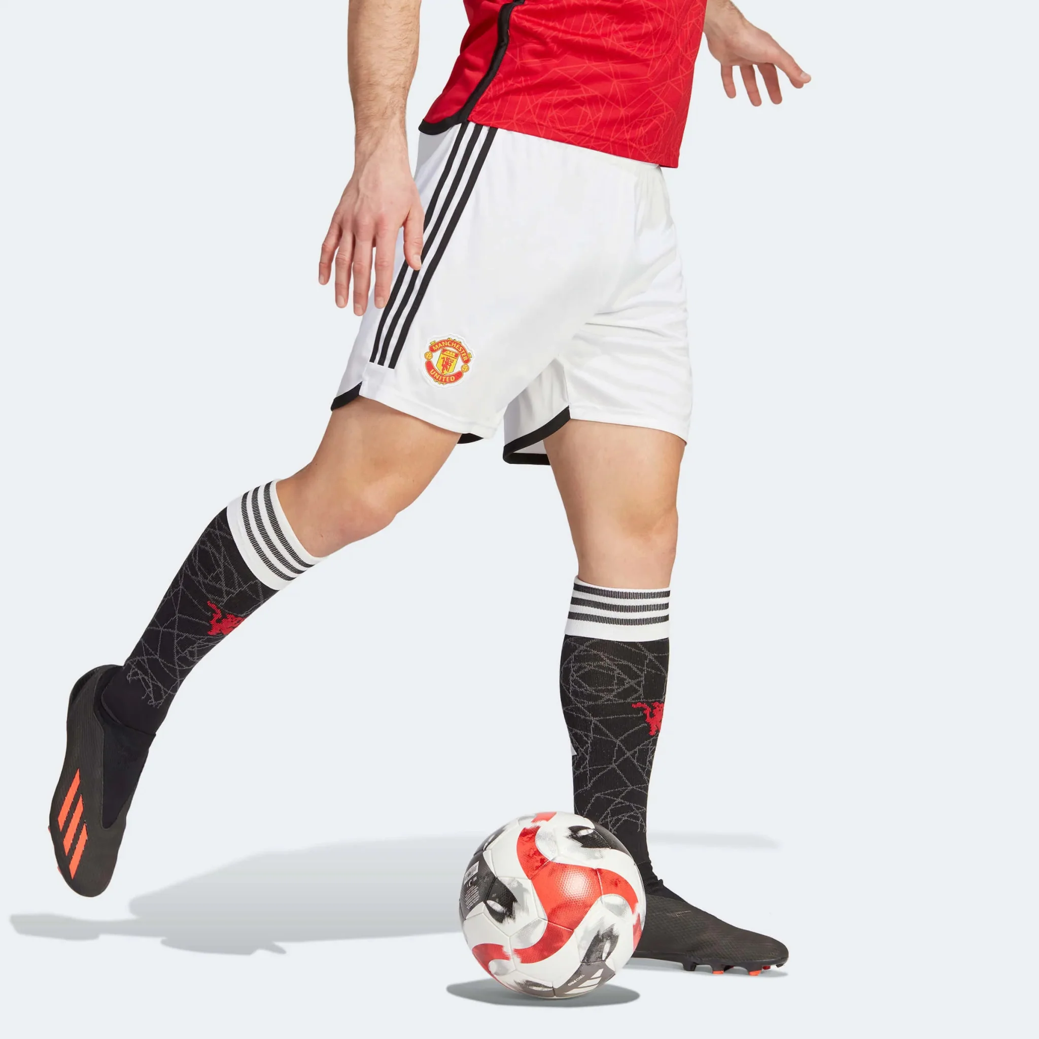 adidas 2023-24 Manchester United Men's Stadium Home Shorts - Image 3
