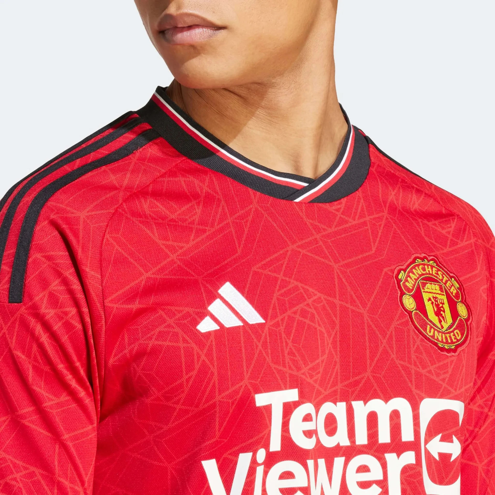 adidas 2023-24 Manchester United Men's Stadium Home Long-Sleeve Jersey - Image 8