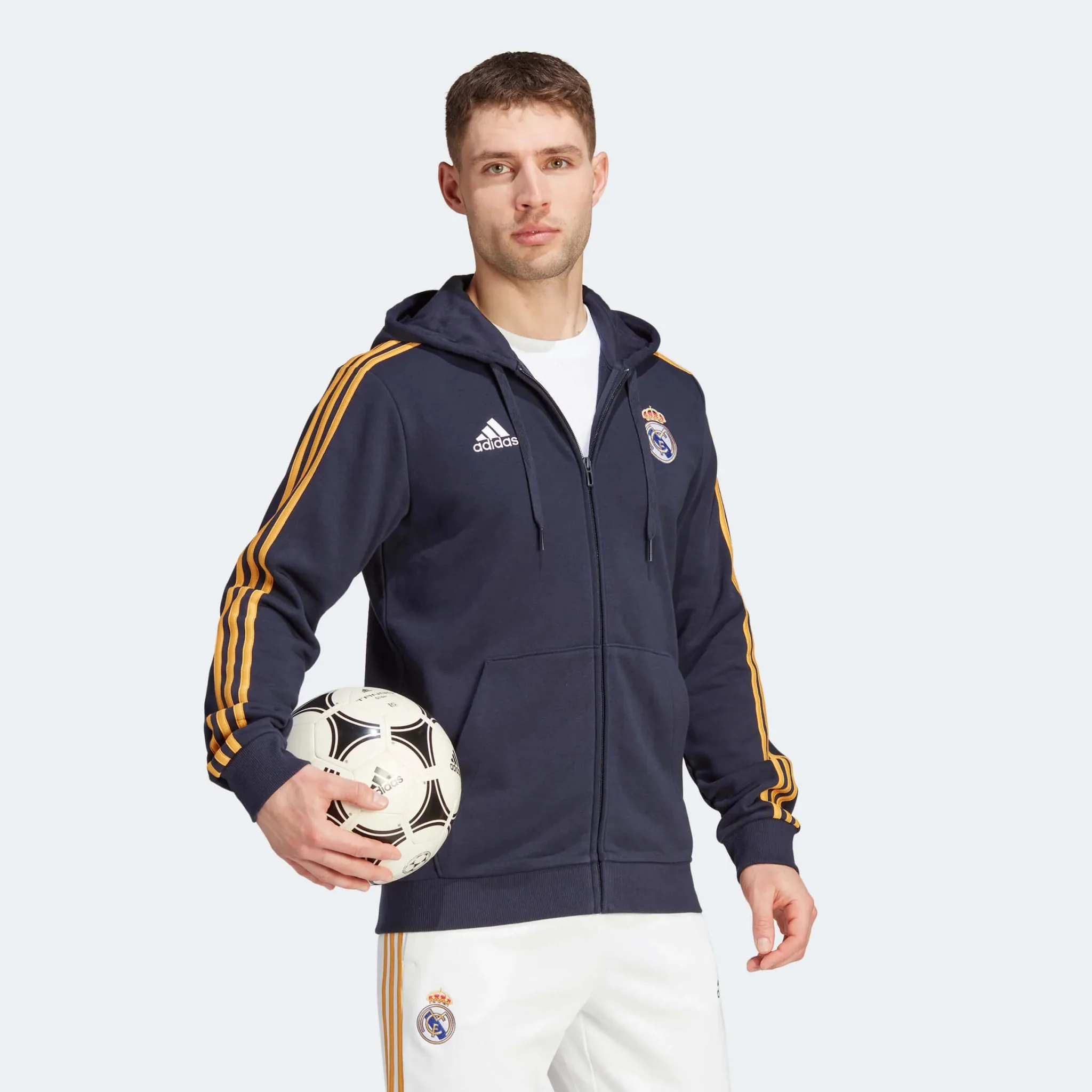 adidas 2023-24 Real Madrid Men's DNA Full-Zip Hoody - Image 3