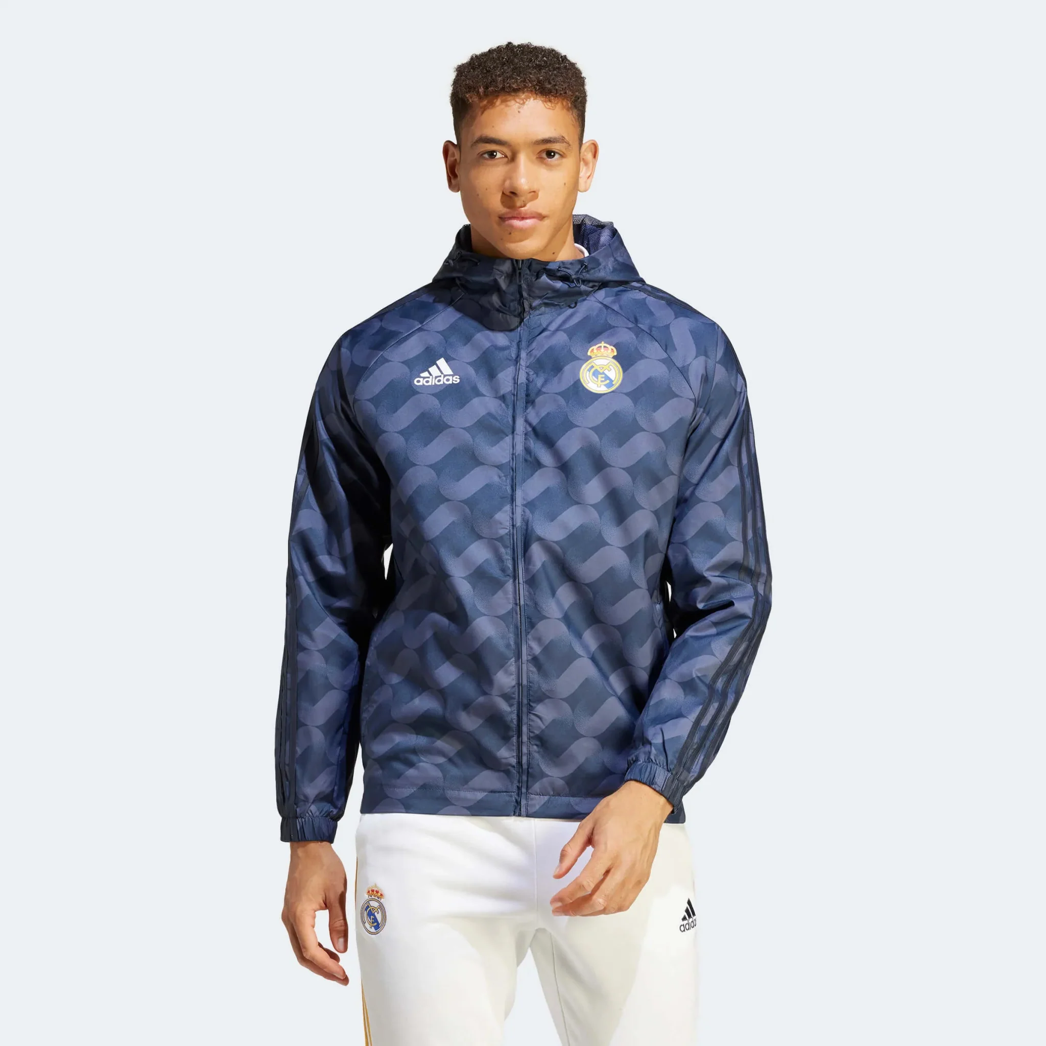 adidas 2023-24 Real Madrid Men's DNA Windbreaker Hoodie - Image 2