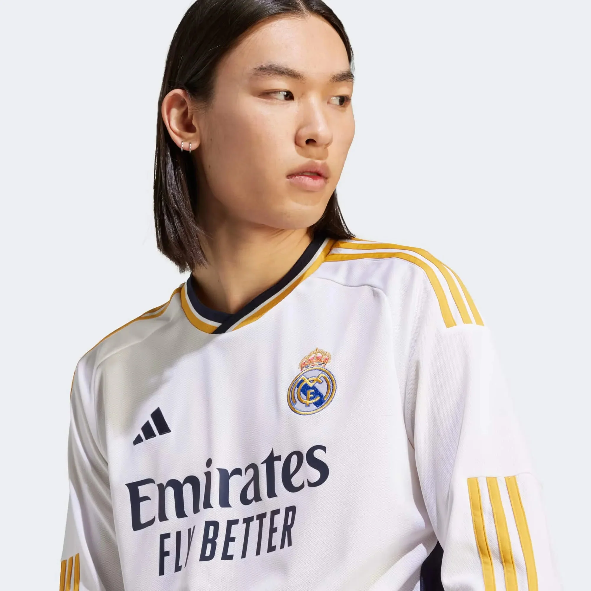 adidas 2023-24 Real Madrid Men's Stadium Home Long-Sleeve Jersey - Image 10