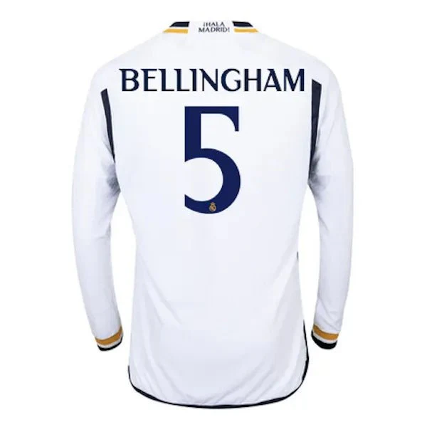 adidas 2023-24 Real Madrid Men's Stadium Home Long-Sleeve Jersey - Image 2