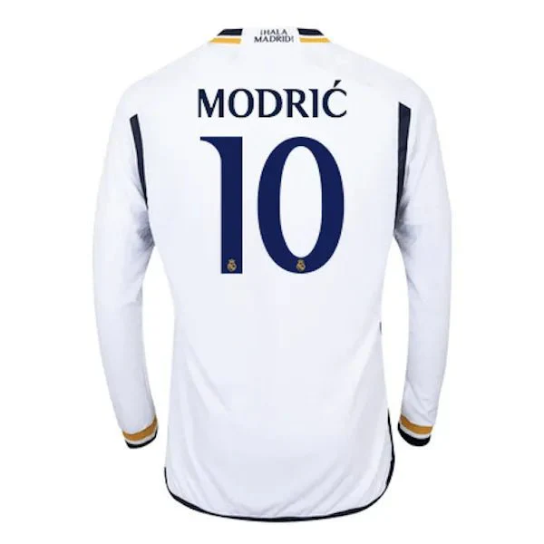 adidas 2023-24 Real Madrid Men's Stadium Home Long-Sleeve Jersey - Image 3