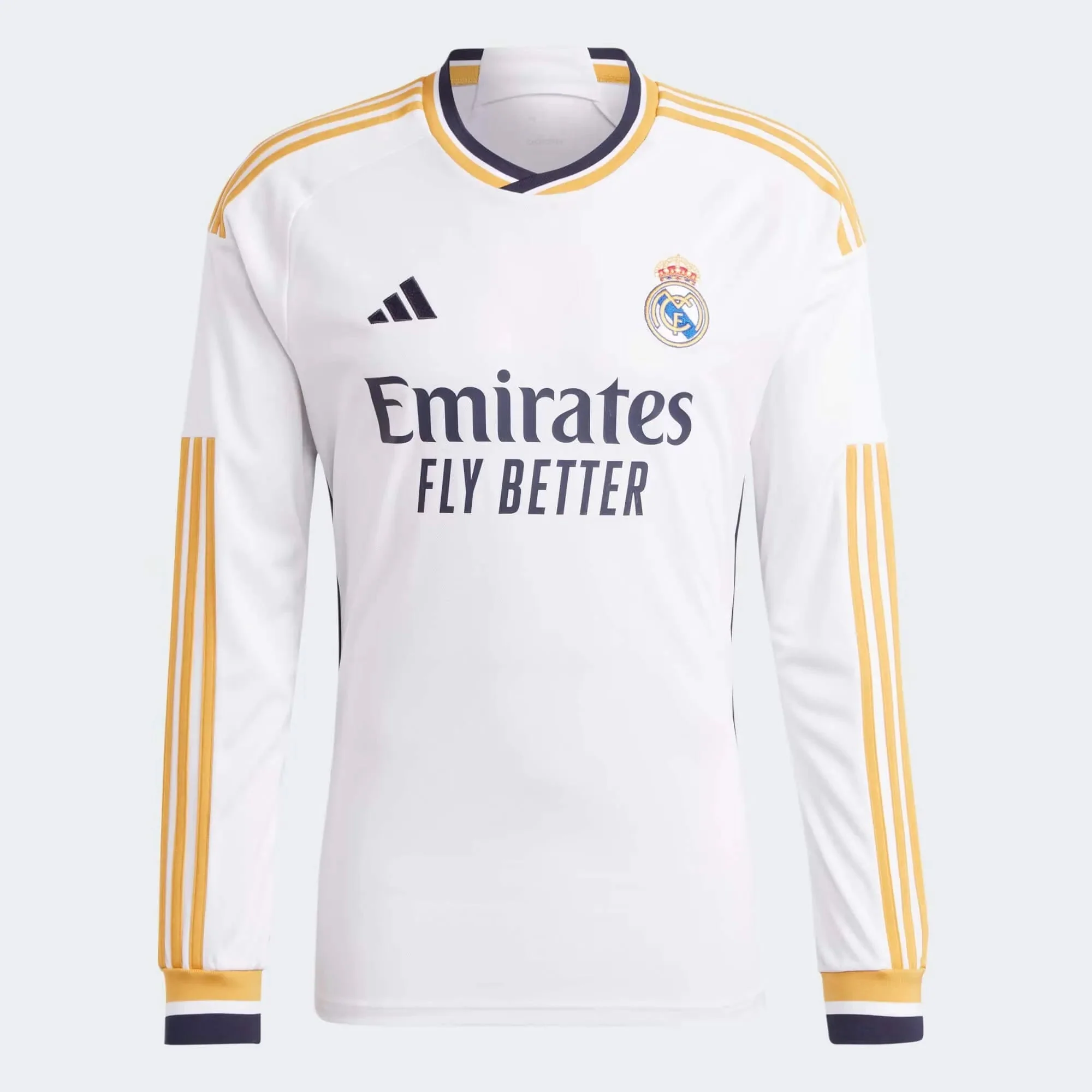 adidas 2023-24 Real Madrid Men's Stadium Home Long-Sleeve Jersey - Image 6