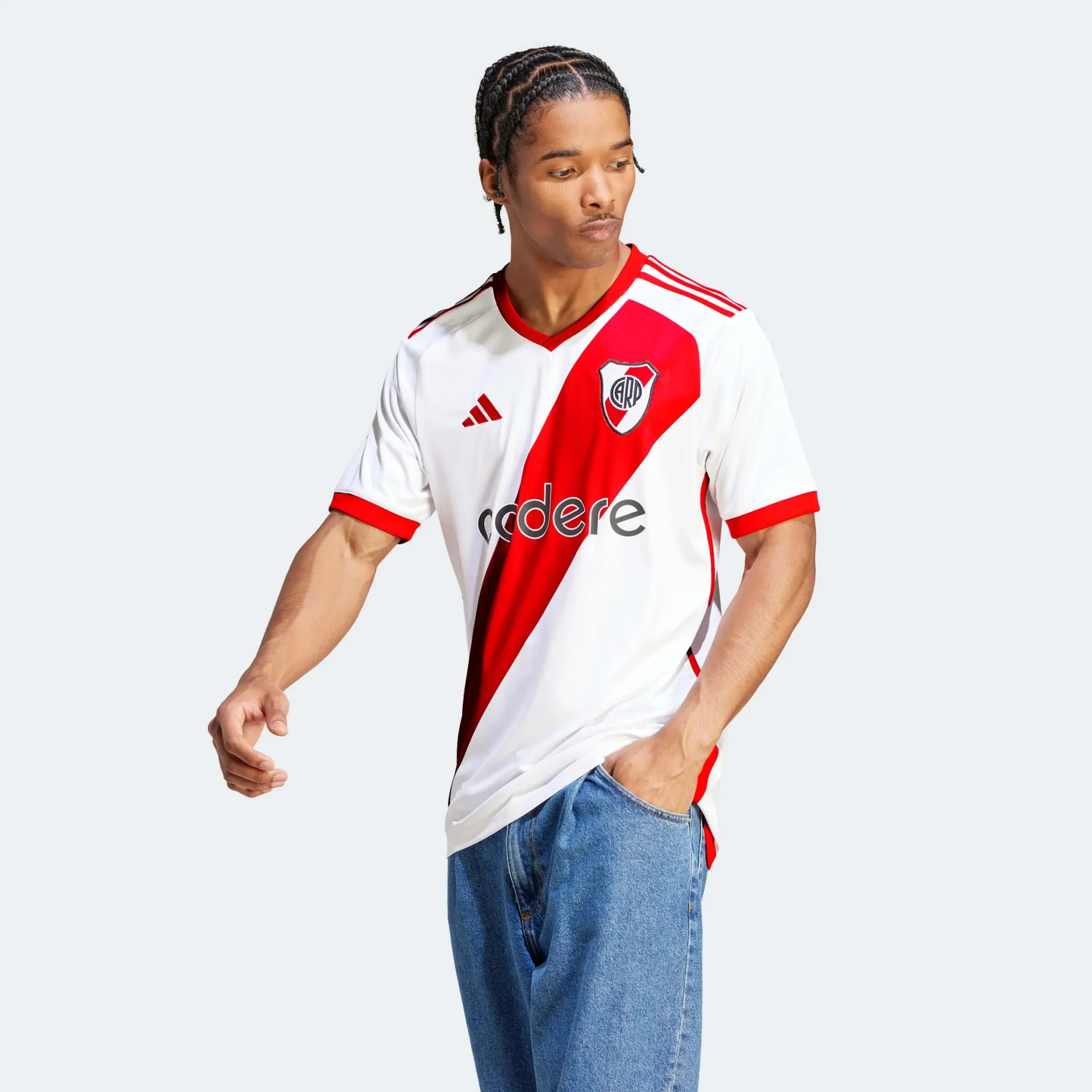 adidas 2023-24 River Plate Men's Stadium Home Jersey - Image 3