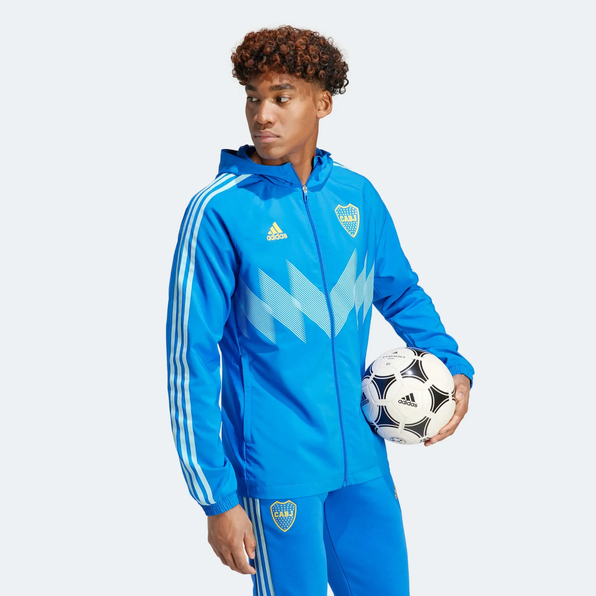 adidas 2023 Boca Juniors Graphic Windbreaker - Blue-Light Blue - Image 3