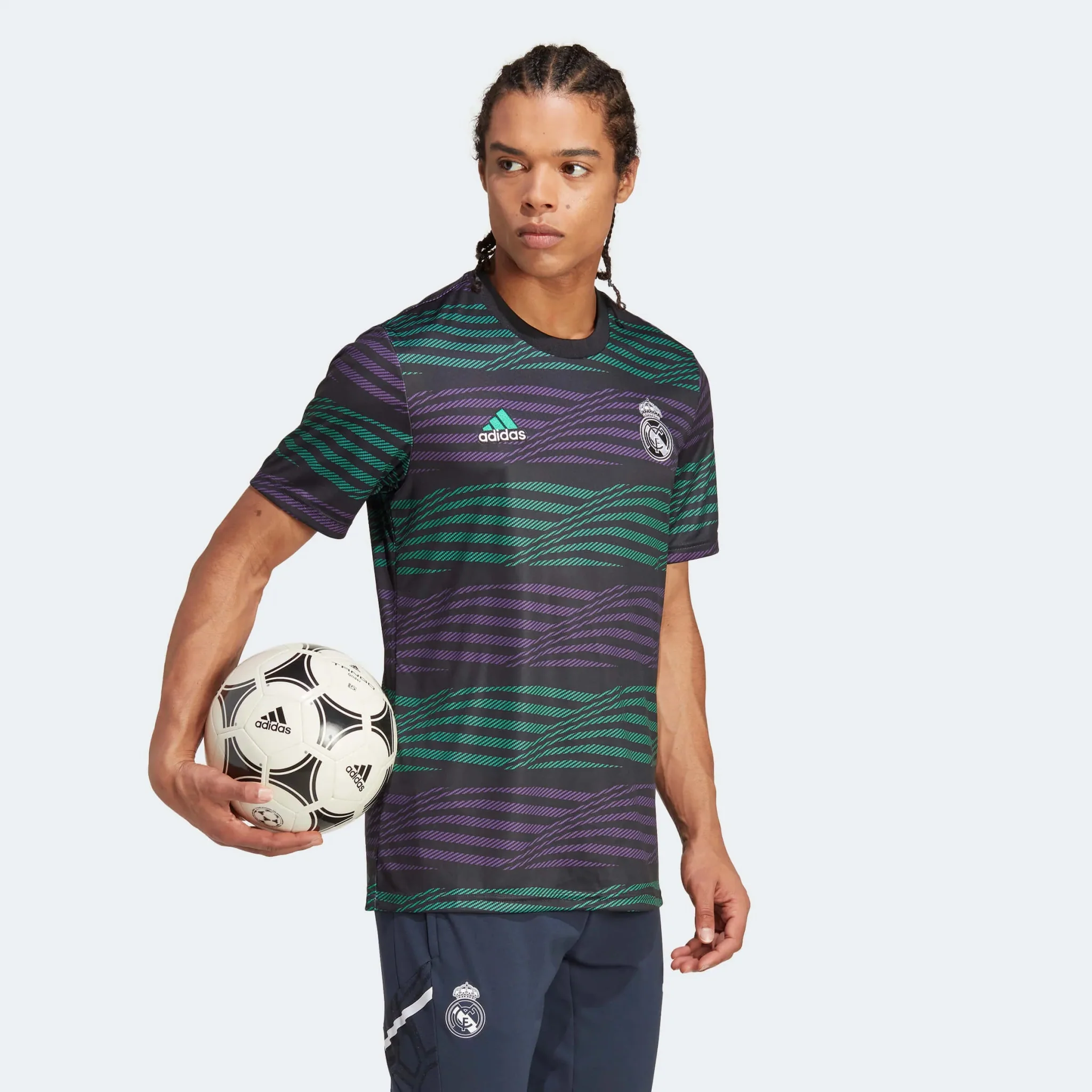 adidas 2023 Real Madrid Pre-Match Jersey - Black-Purple-Green - Image 4