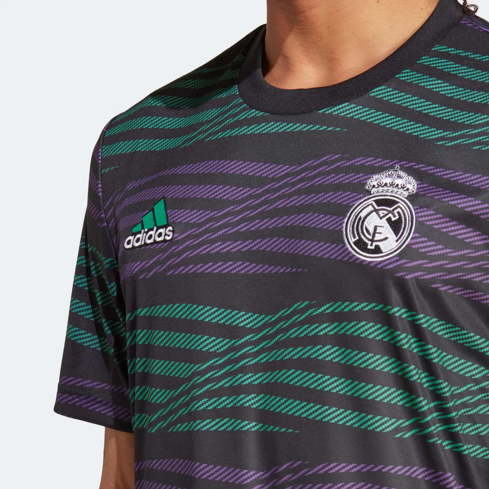 adidas 2023 Real Madrid Pre-Match Jersey - Black-Purple-Green - Image 6