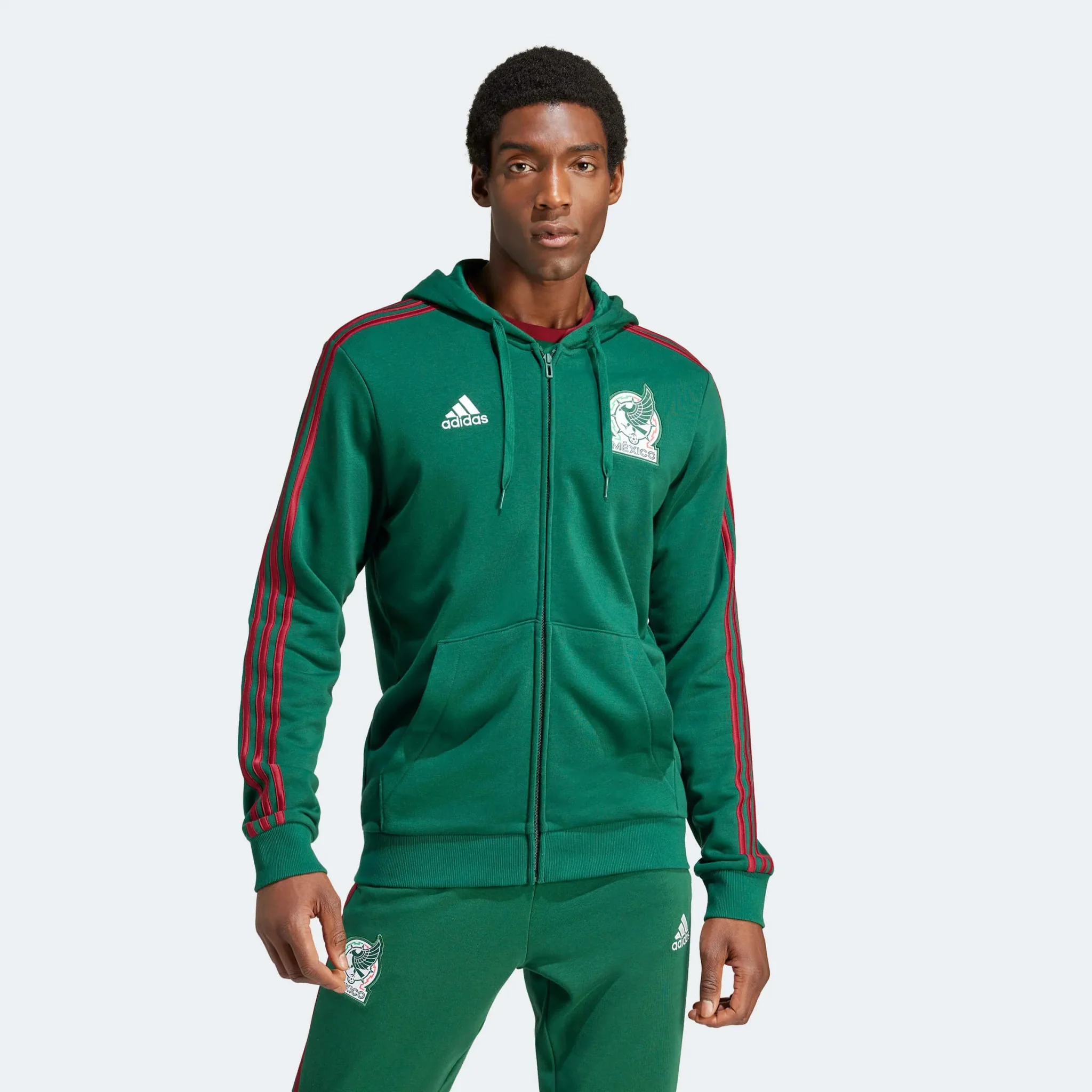 adidas 2023-24 Mexico Men's DNA FZ Hoodie - Image 2