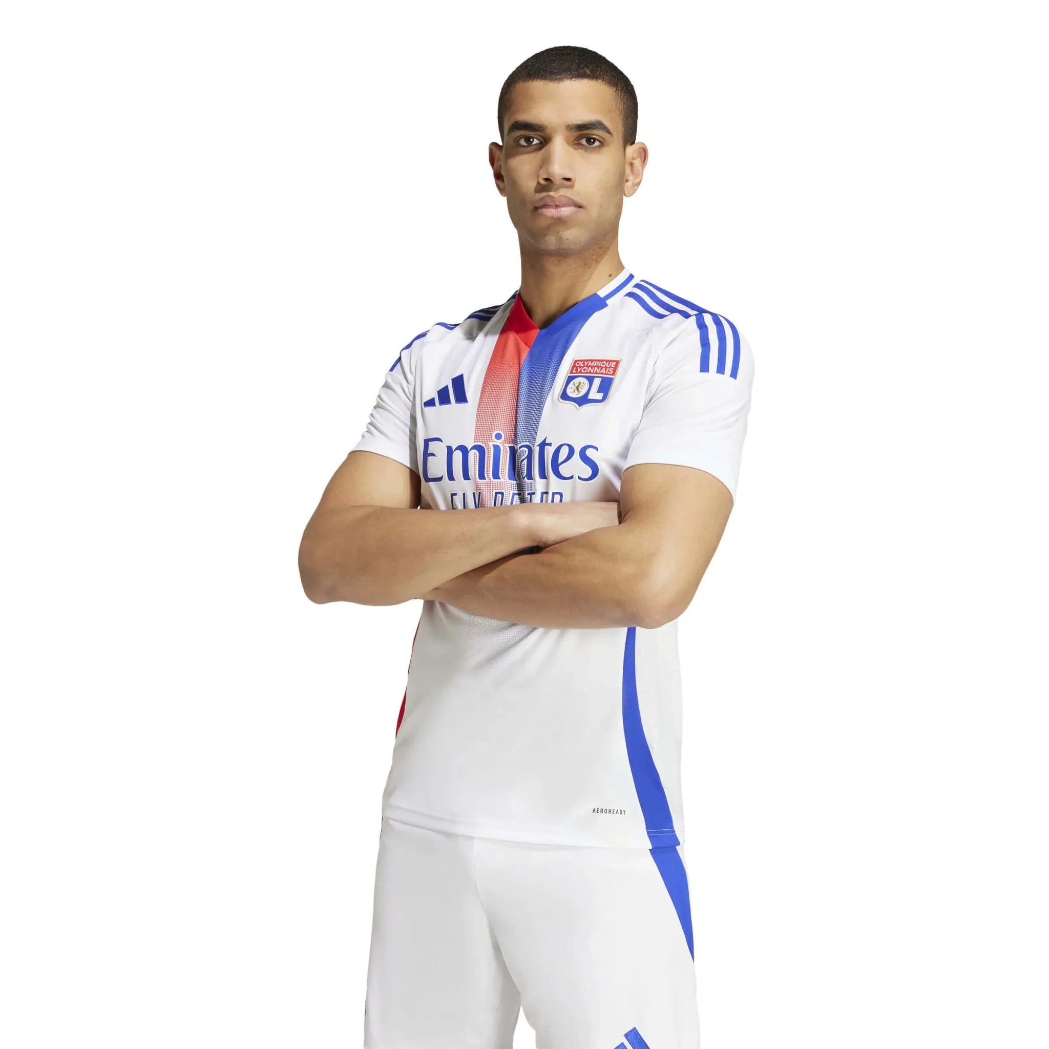 adidas 2024-25 Olympique Lyon Men's Stadium Home Jersey - Image 3