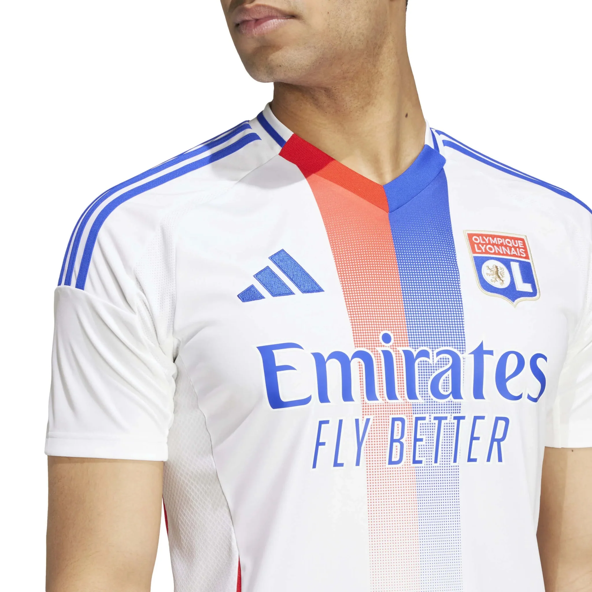 adidas 2024-25 Olympique Lyon Men's Stadium Home Jersey - Image 6