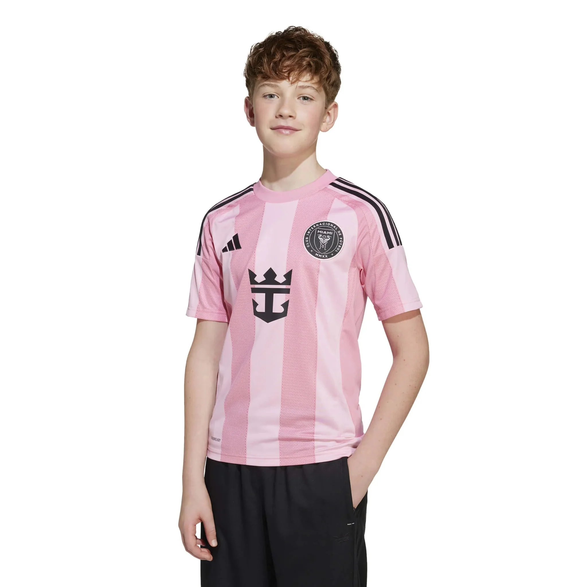 adidas 2025-26 Inter Miami Youth Stadium Home Soccer Jersey - Image 3