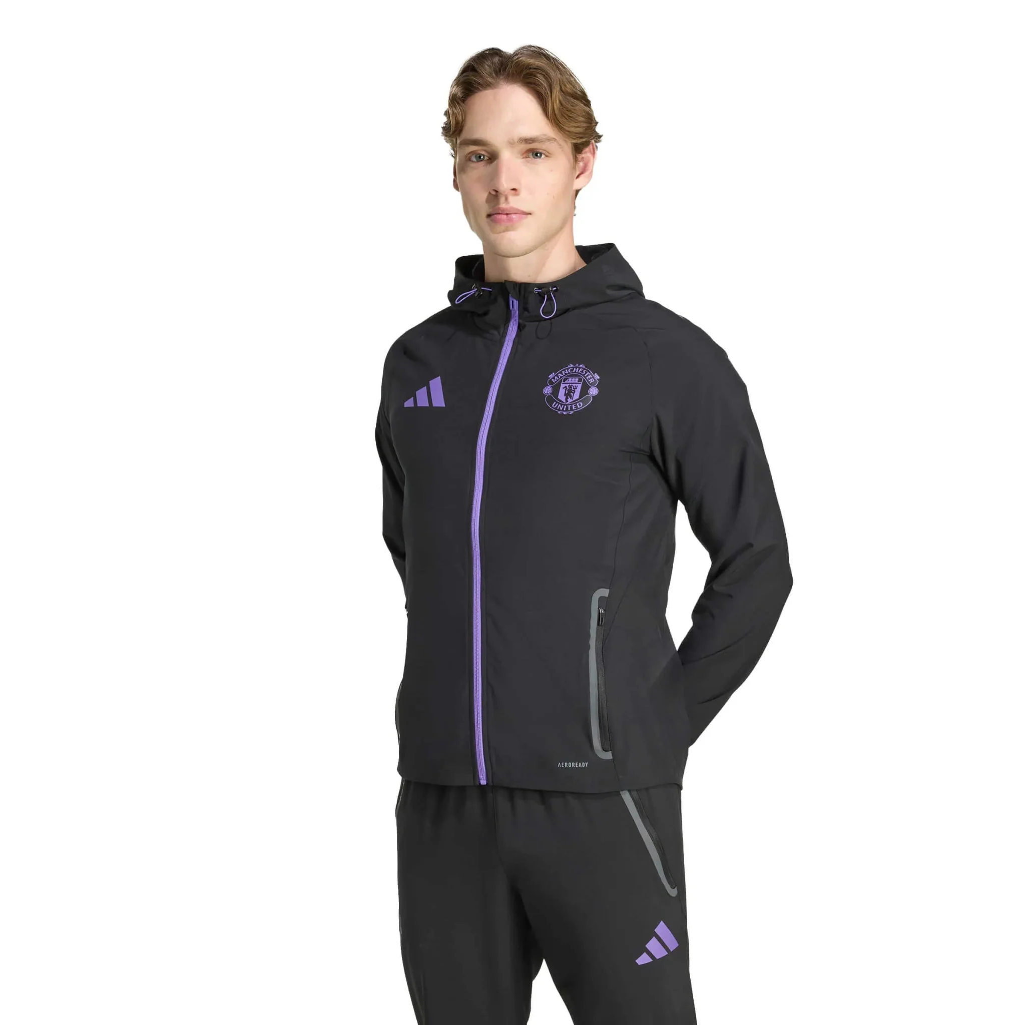 adidas 2025-26 Manchester United Men's Tiro 25 Competition Vis Tech Travel Jacket - Image 2