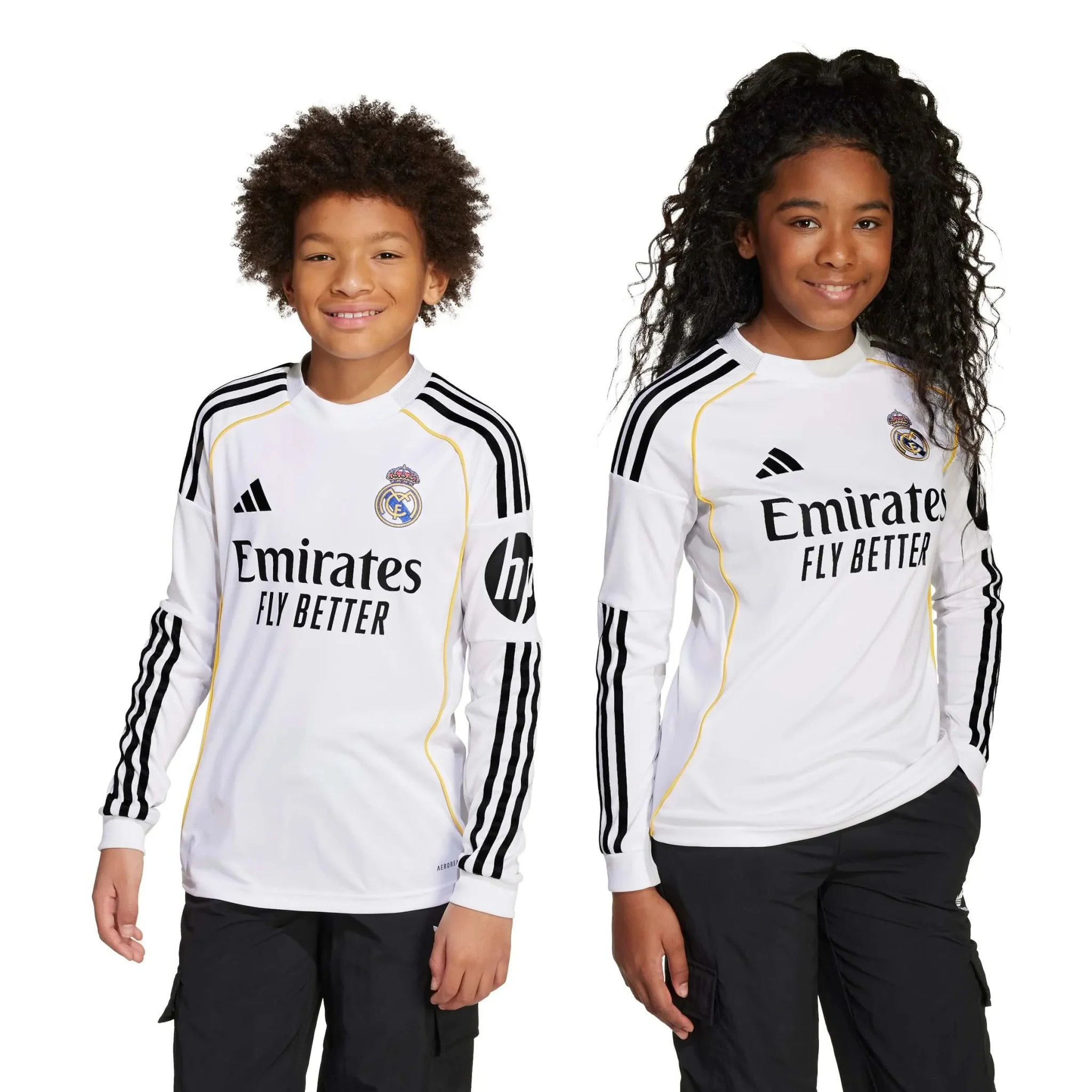 adidas 2025-26 Real Madrid Youth Stadium Home Long-Sleeve Soccer Jersey - Image 7