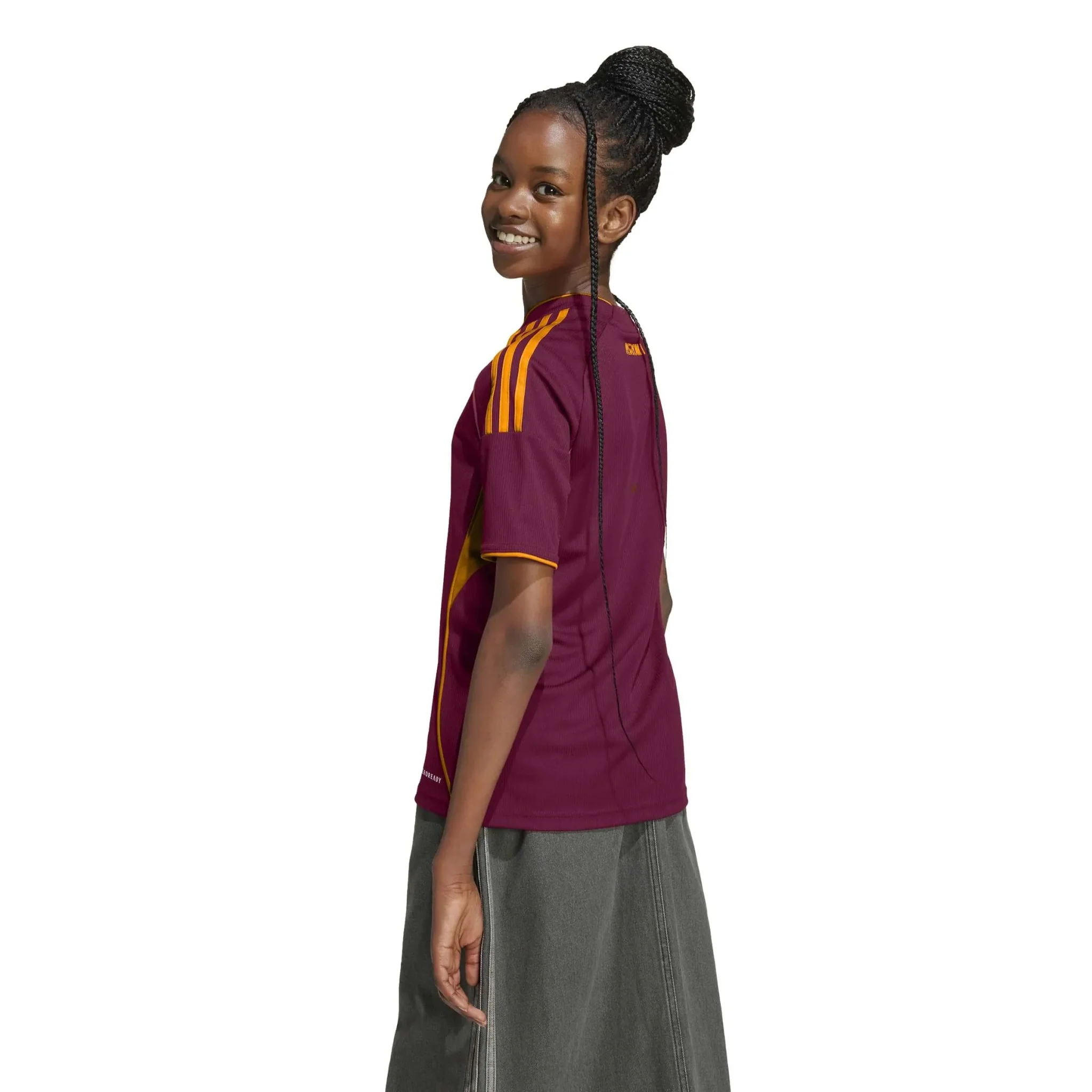 adidas 2025-26 Roma Youth Stadium Home Soccer Jersey - Image 4