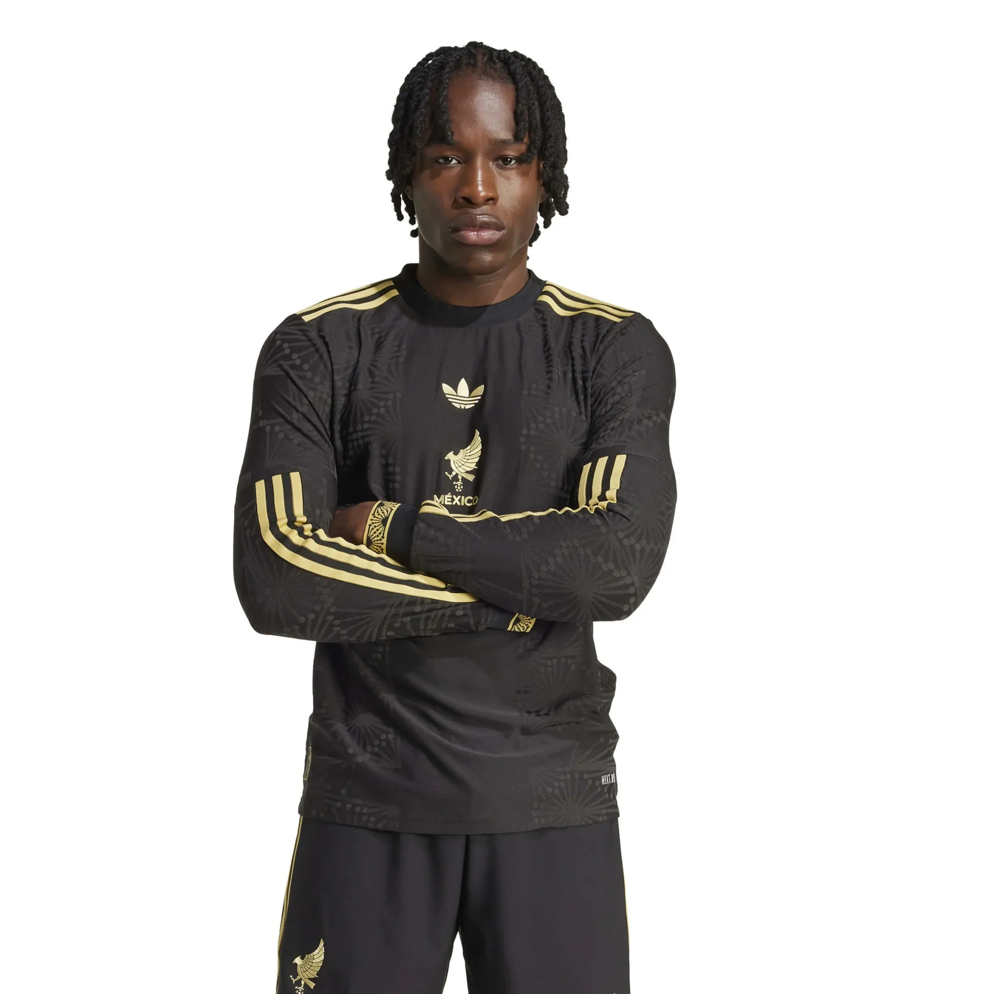 adidas 2025 Mexico Men's De Oro Authentic Long-Sleeve Soccer Jersey - Image 3