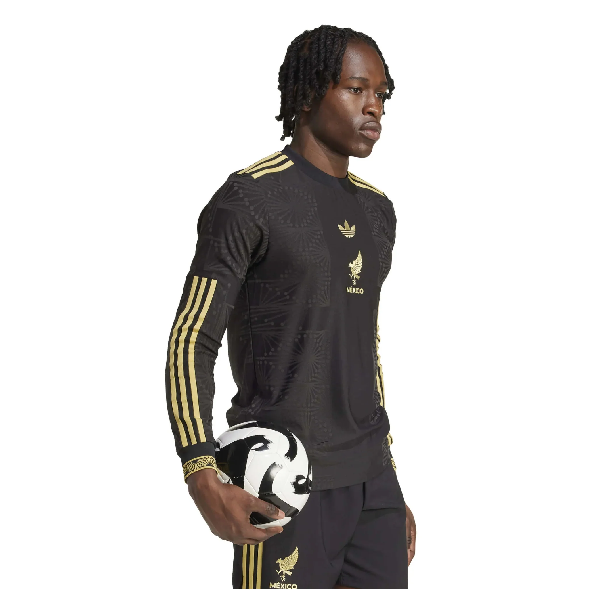 adidas 2025 Mexico Men's De Oro Authentic Long-Sleeve Soccer Jersey - Image 4