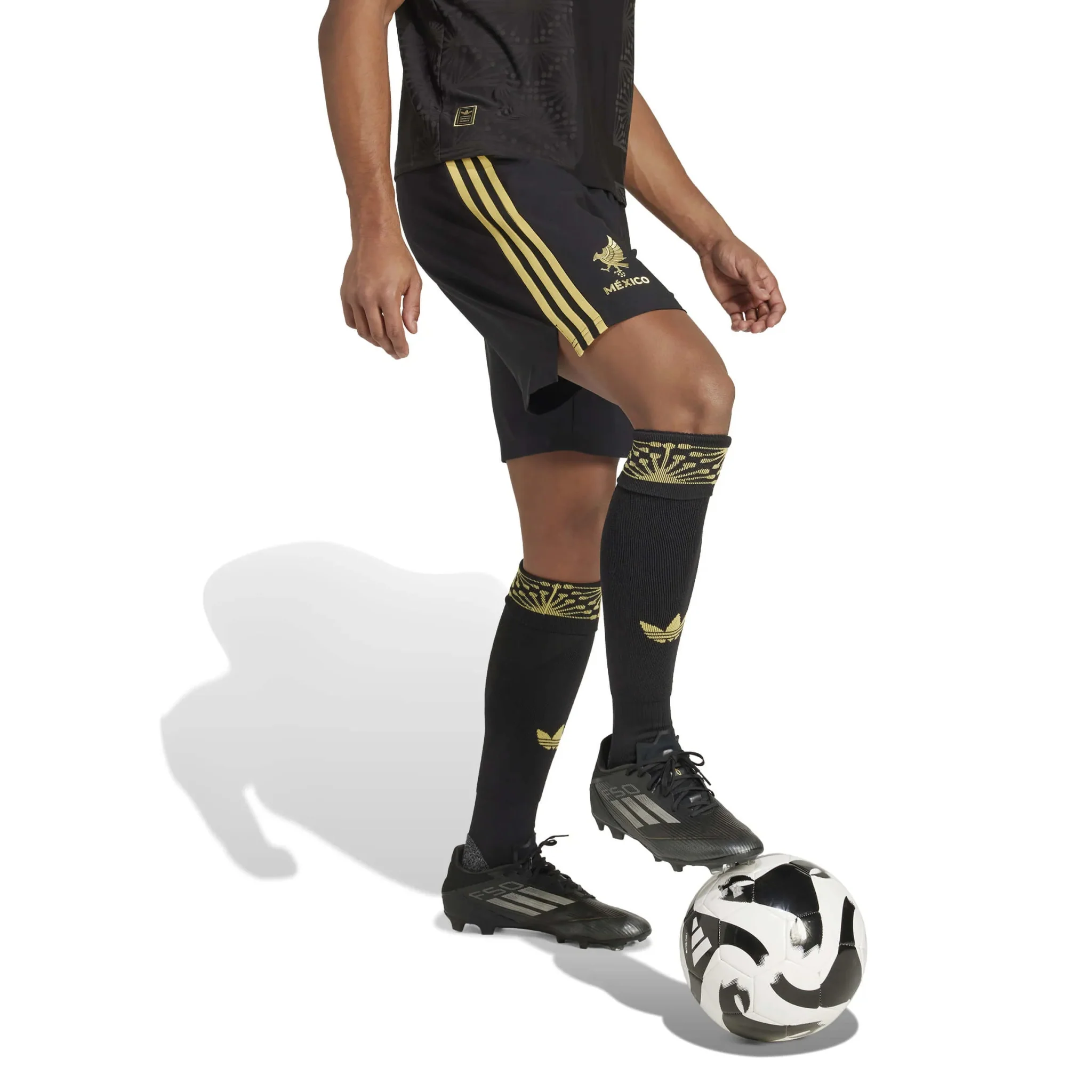 adidas 2025 Mexico Men's Gold Shorts - Image 3