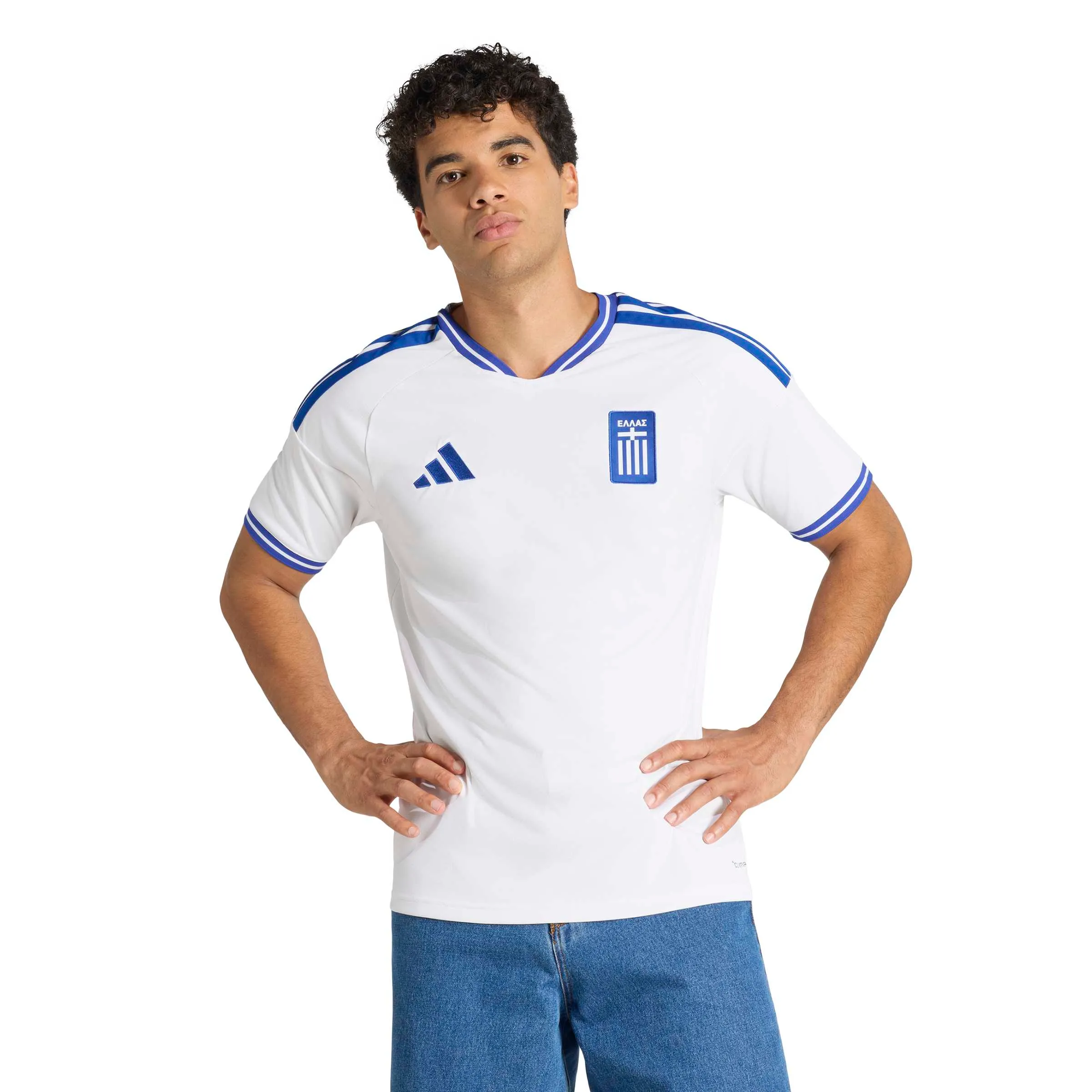 adidas 2026 Greece Men's Stadium Home Soccer Jersey - Image 3