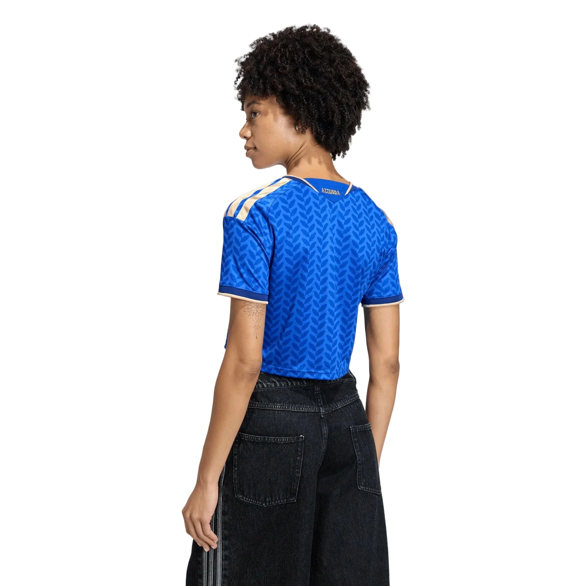 adidas 2026 Italy Women's Stadium Home Cropped Soccer Jersey - Image 4