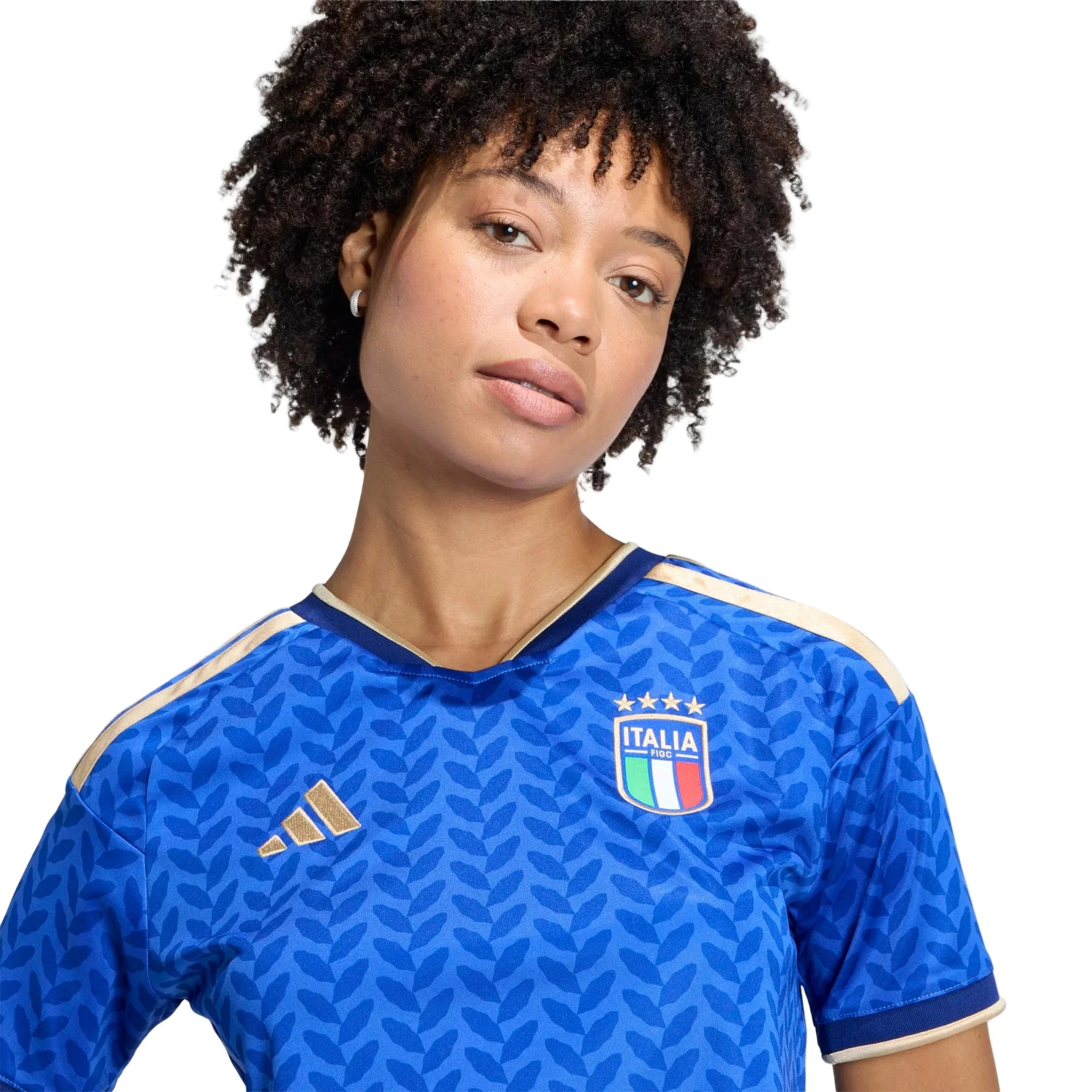 adidas 2026 Italy Women's Stadium Home Cropped Soccer Jersey - Image 5