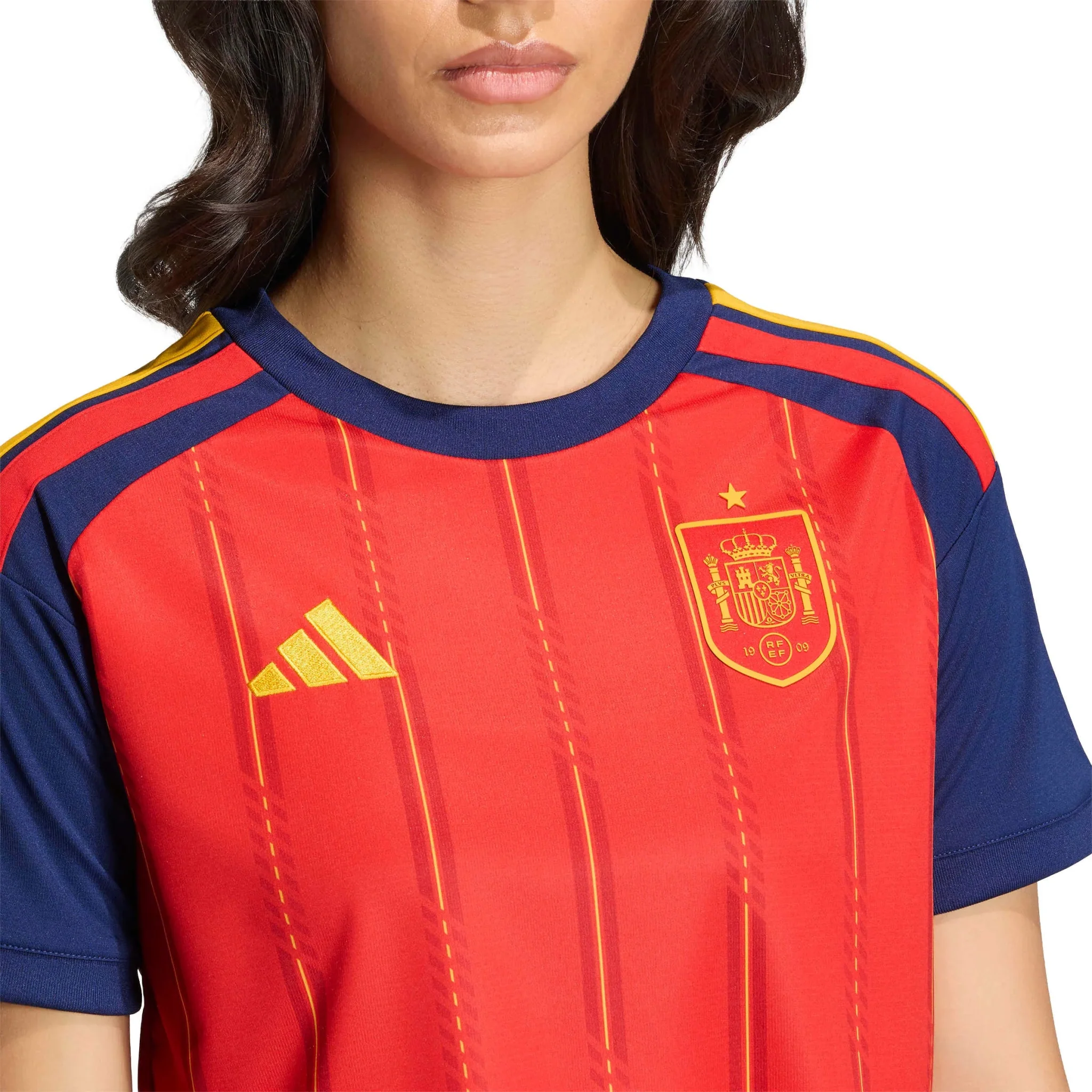 adidas 2026 Spain Women's Stadium Home Cropped Soccer Jersey - Image 5