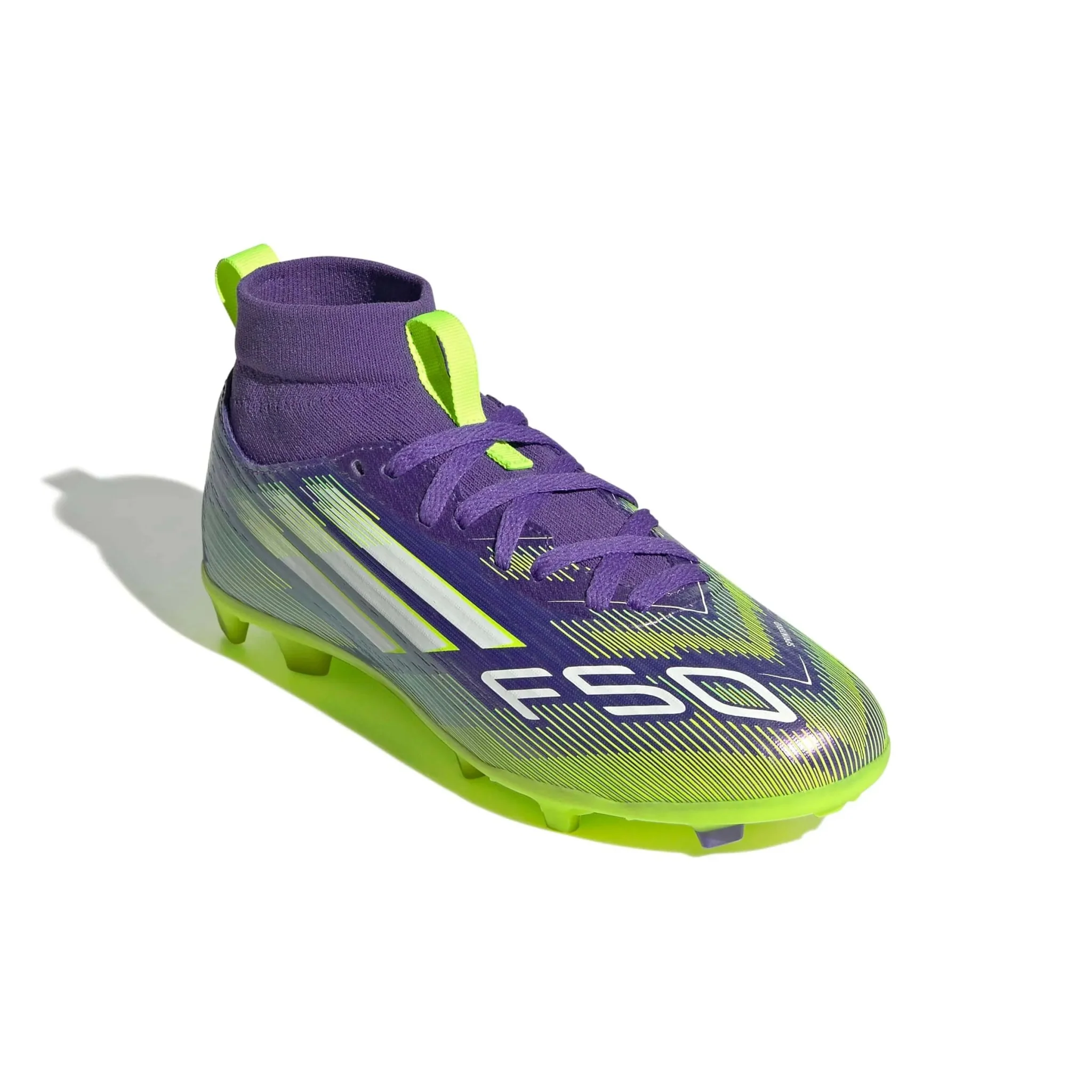 adidas Junior F50 League Mid Firm/Multi Ground Soccer Cleats - Radiant Blaze Pack (FA25) - Image 3