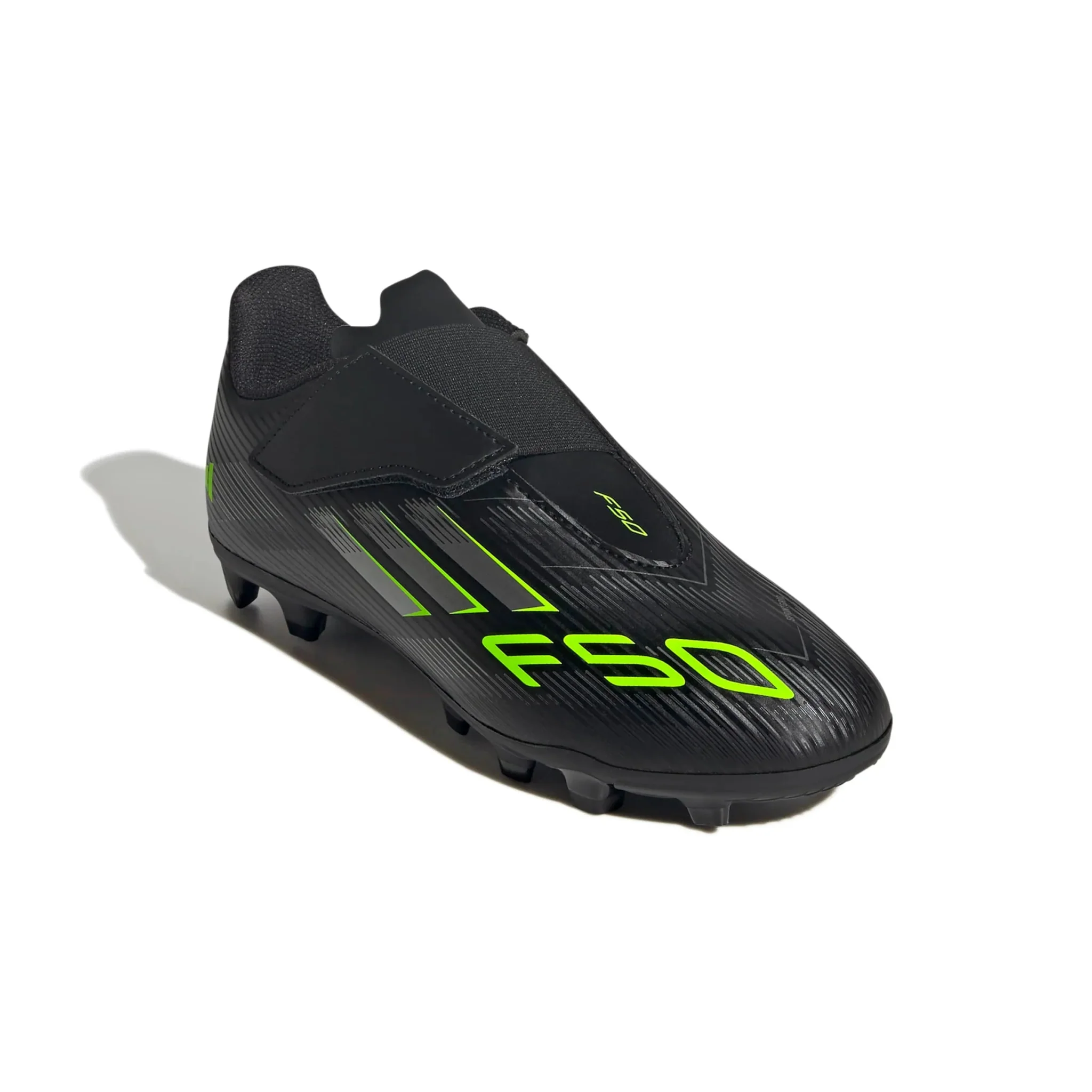 adidas Kids F50 Club Velcro Firm/Multi Ground Soccer Cleats - Electric Stealth Pack (FA25) - Image 3