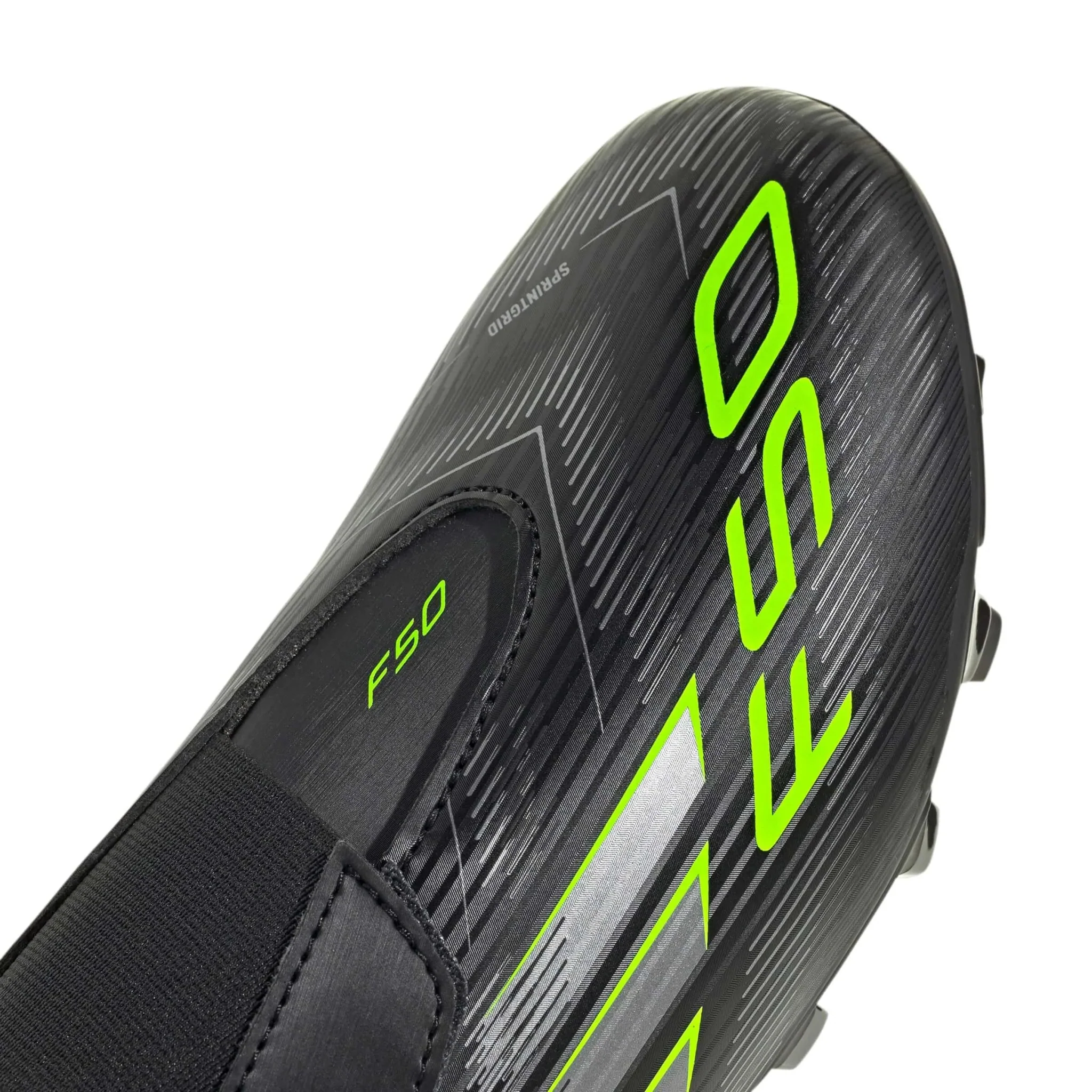 adidas Kids F50 Club Velcro Firm/Multi Ground Soccer Cleats - Electric Stealth Pack (FA25) - Image 7