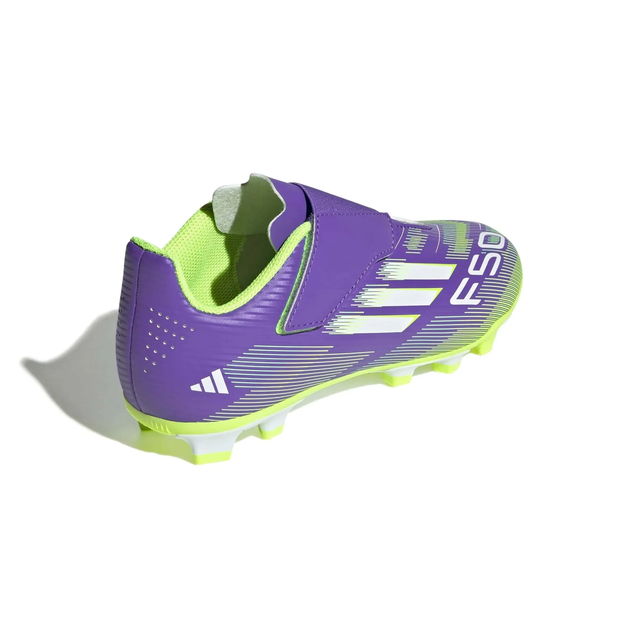 adidas Kids F50 Club Velcro Firm/Multi Ground Soccer Cleats - Radiant Blaze Pack (FA25) - Image 4