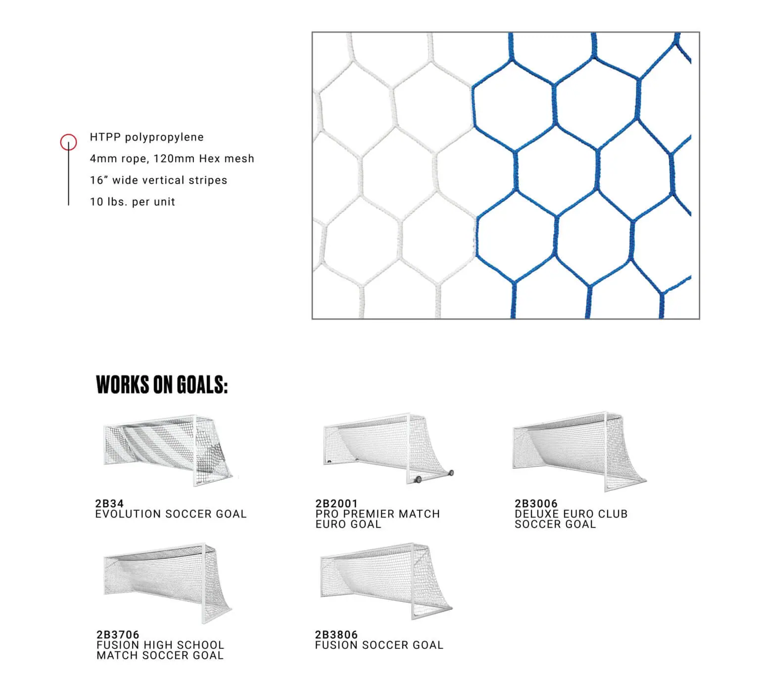 Kwik Goal Hex Tent Net 8Hx24Wx3Dx8.5B - Image 10