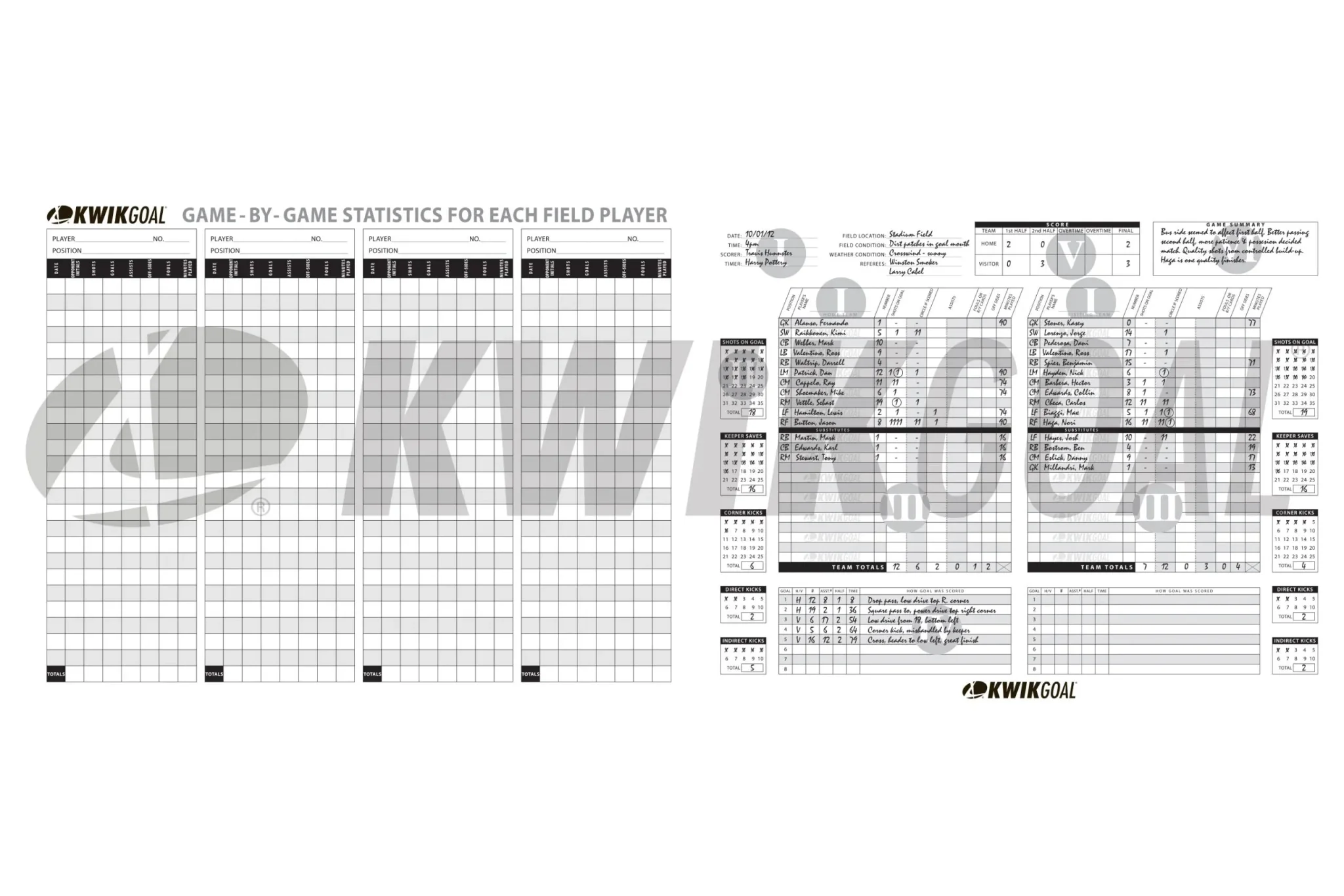 Kwik Goal Oversized Soccer Score Book - Image 2