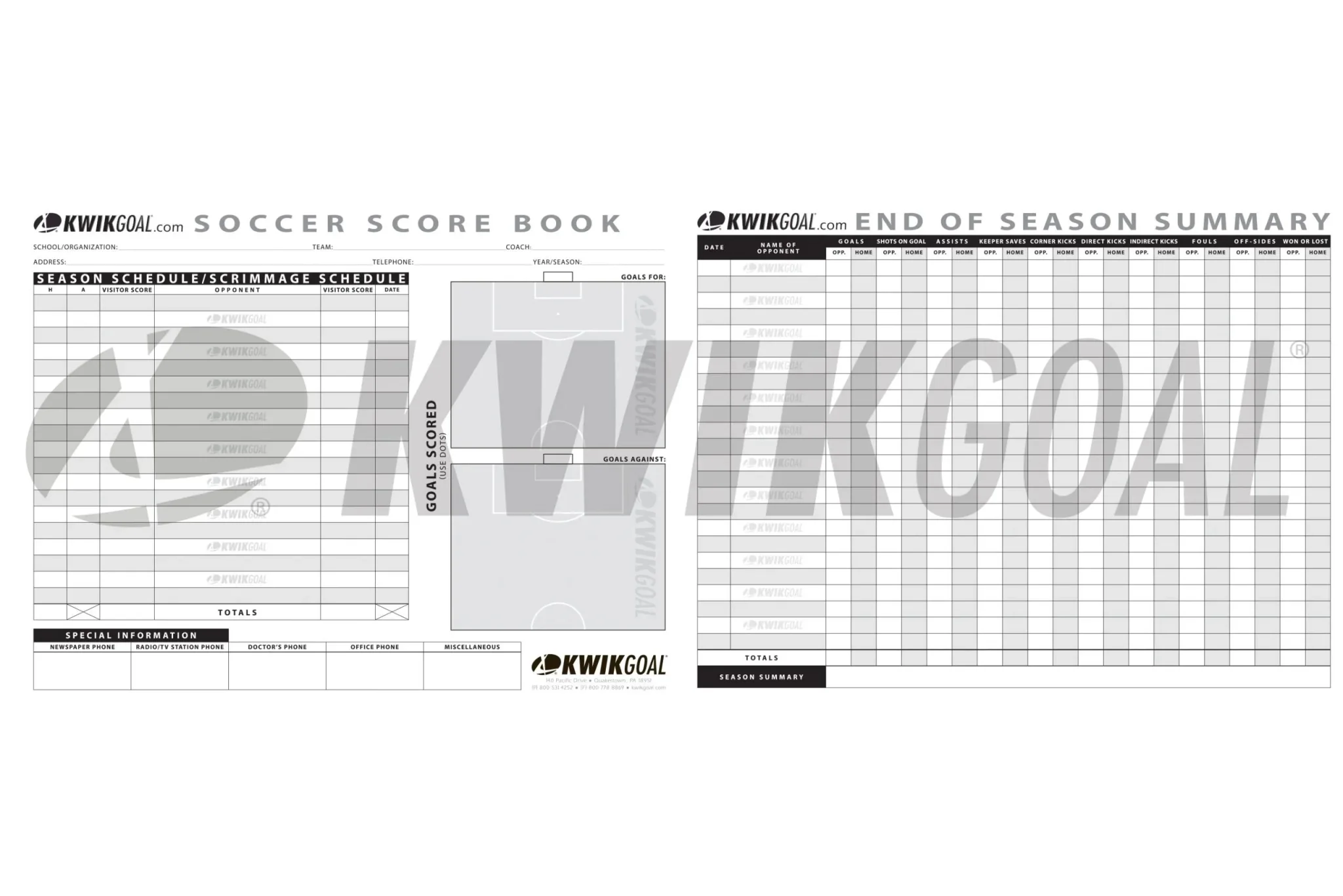 Kwik Goal Soccer Score Book - Image 2