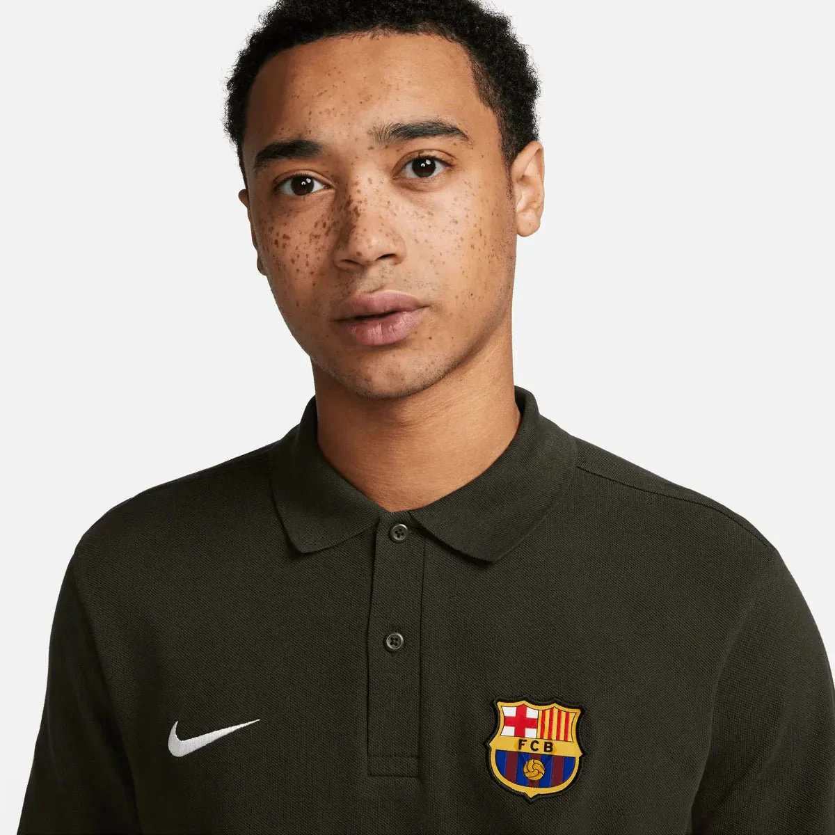 Nike 2023-24 FC Barcelona Polo Shirt - Dark Green - Image 3