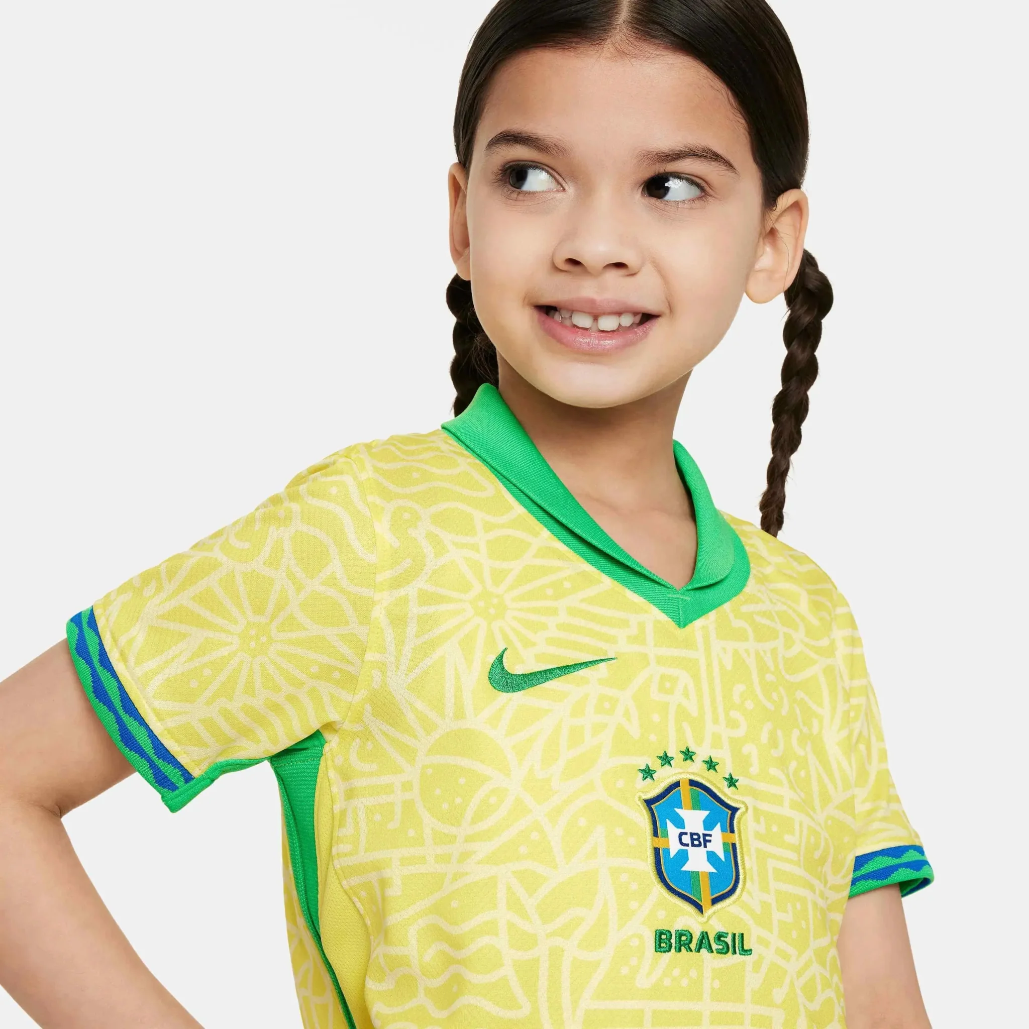Nike 2024-25 Brazil Little Kids' Stadium Home Jersey - Image 3