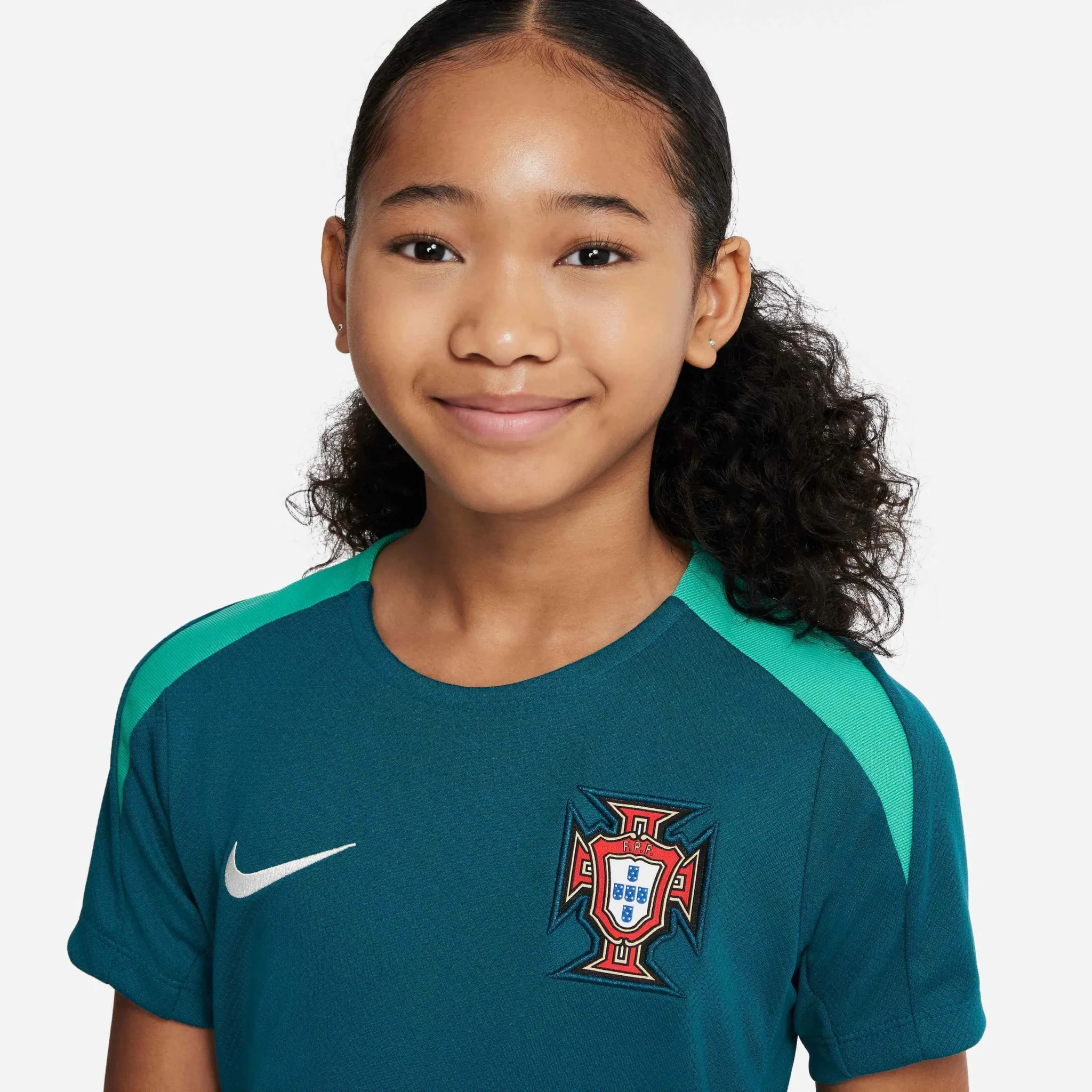 Nike 2024-25 Portugal Youth Dri-Fit Short-Sleeve Knit Top - Image 3