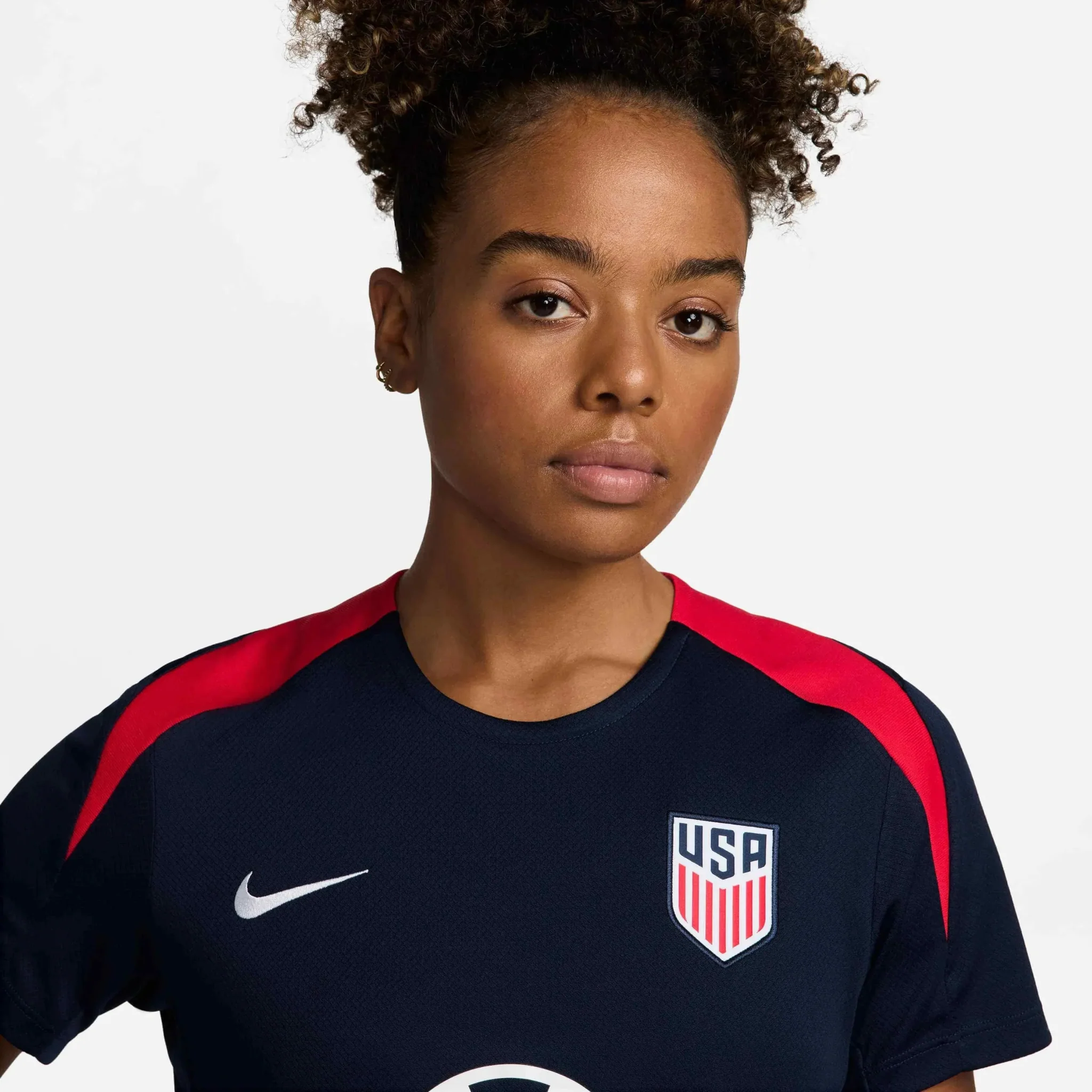 Nike 2024-25 USA Women Dri-Fit Short-Sleeve Knit Top - Image 3