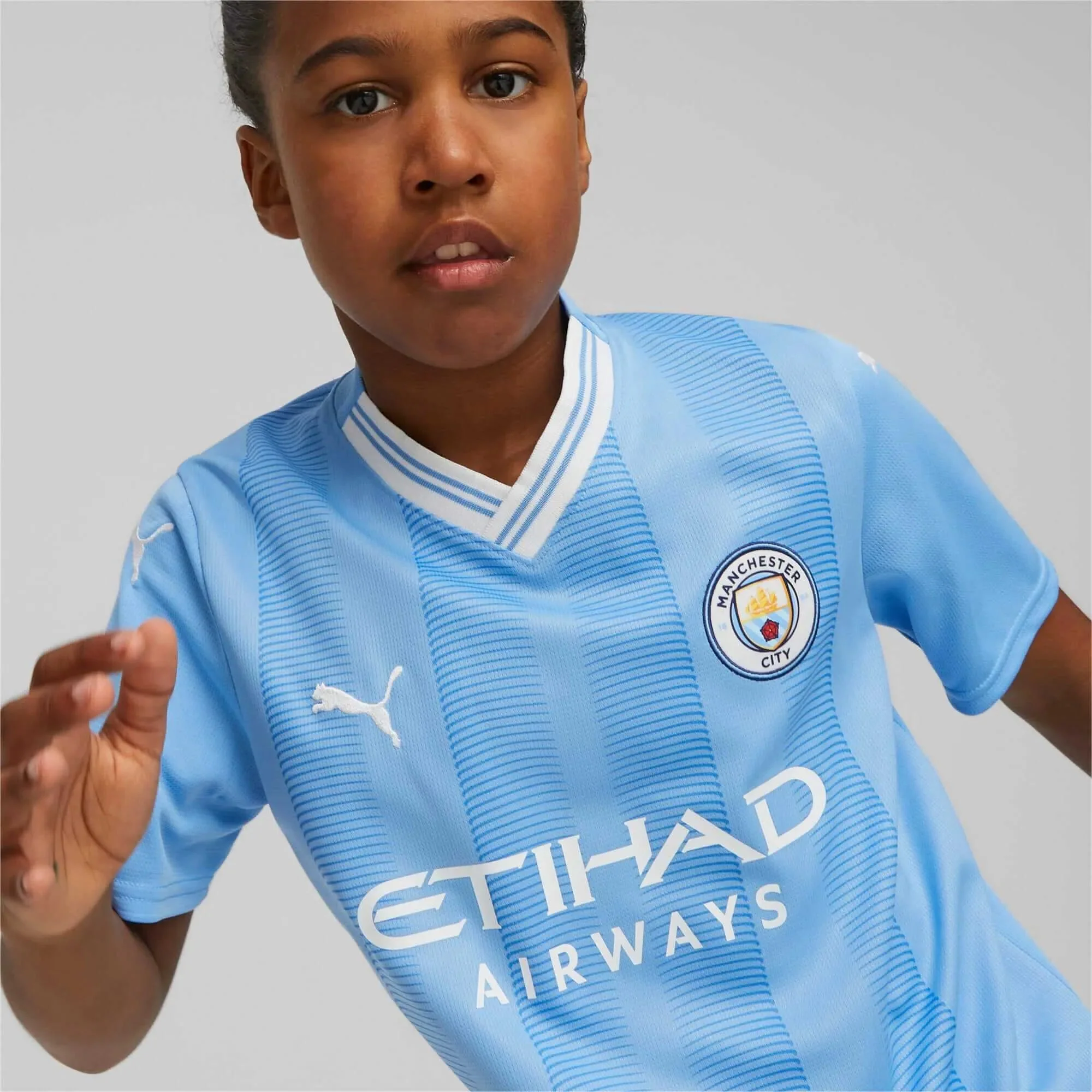 Puma 2023-24 Manchester City Youth Stadium Home Jersey - Image 4