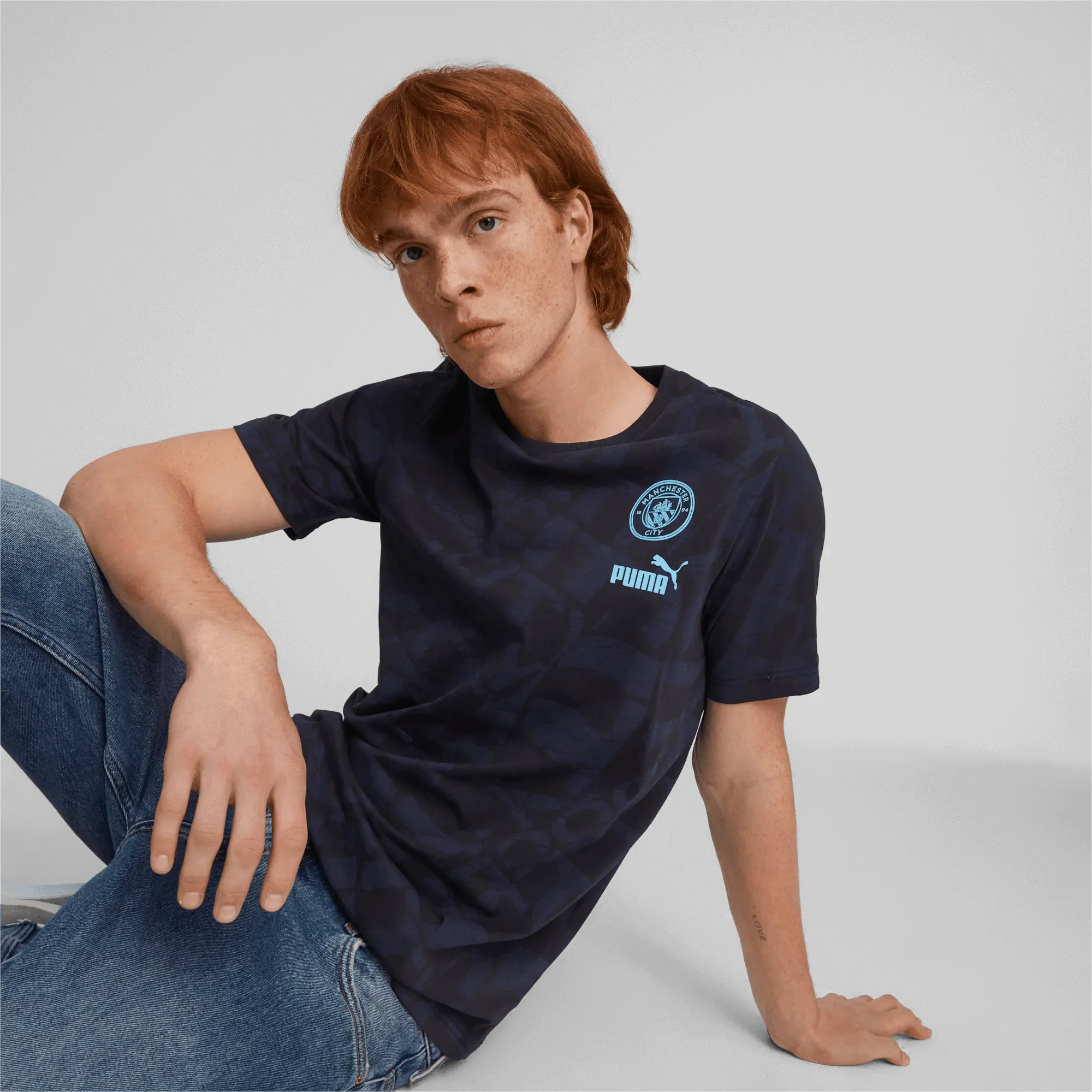 Puma 2023-24 Manchester City Men's Ftbl Core AOP Tee - Image 3
