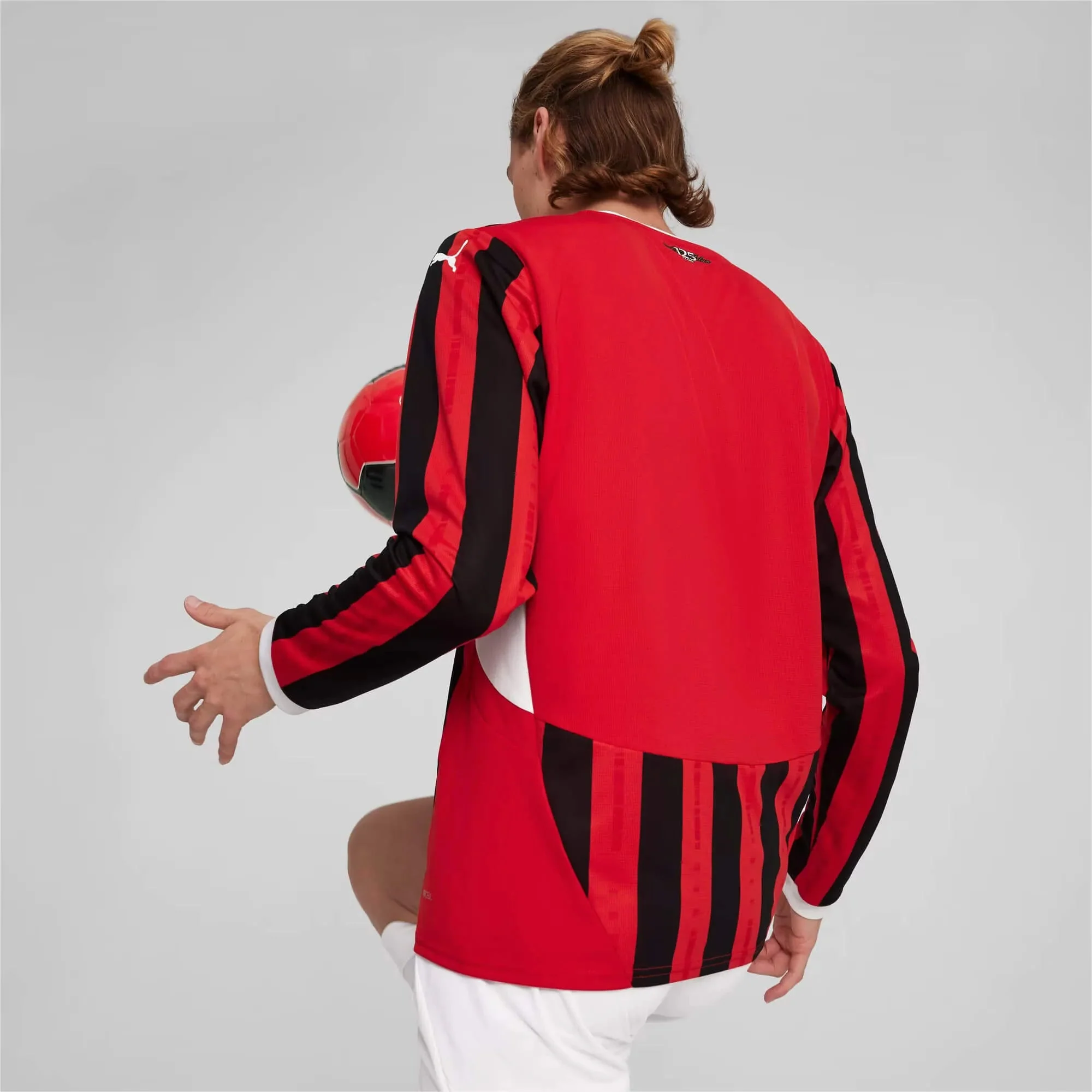 Puma 2024-25 AC Milan Men's Stadium Home Long-Sleeve Jersey - Image 4