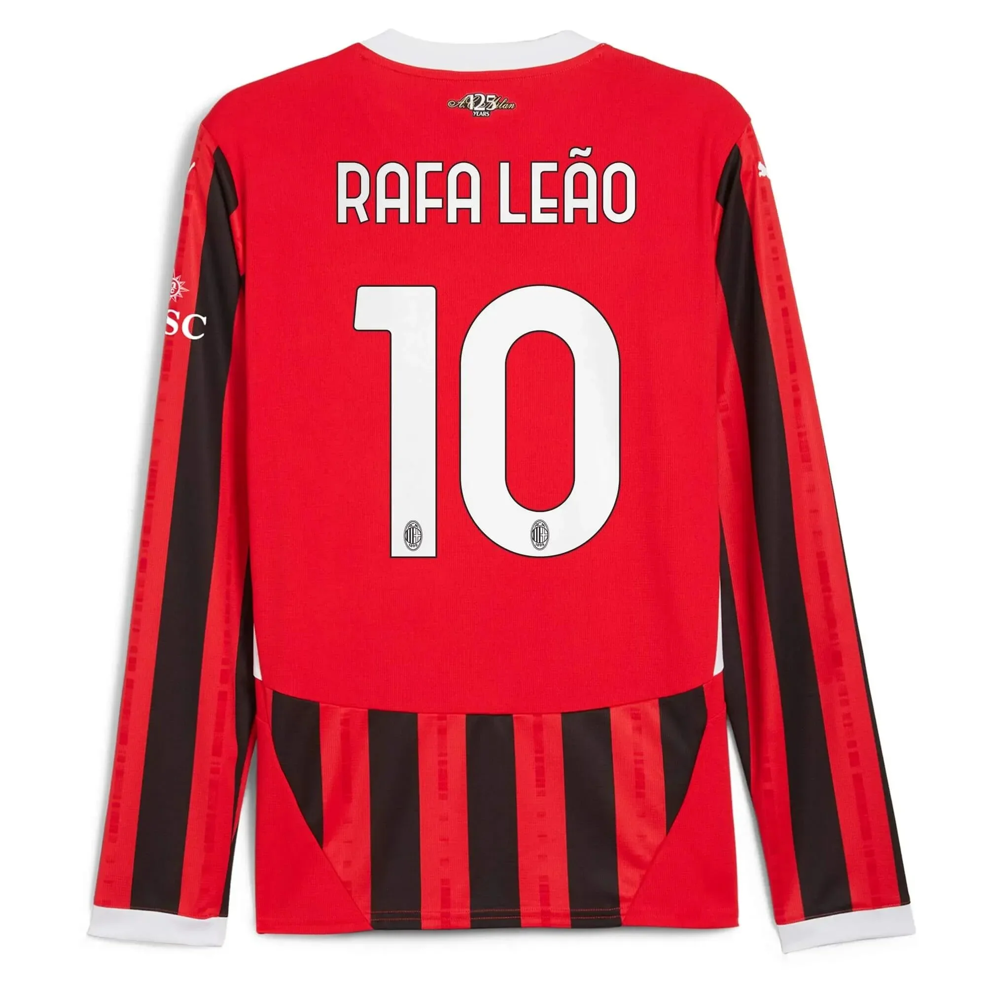 Puma 2024-25 AC Milan Men's Stadium Home Long-Sleeve Jersey - Image 8