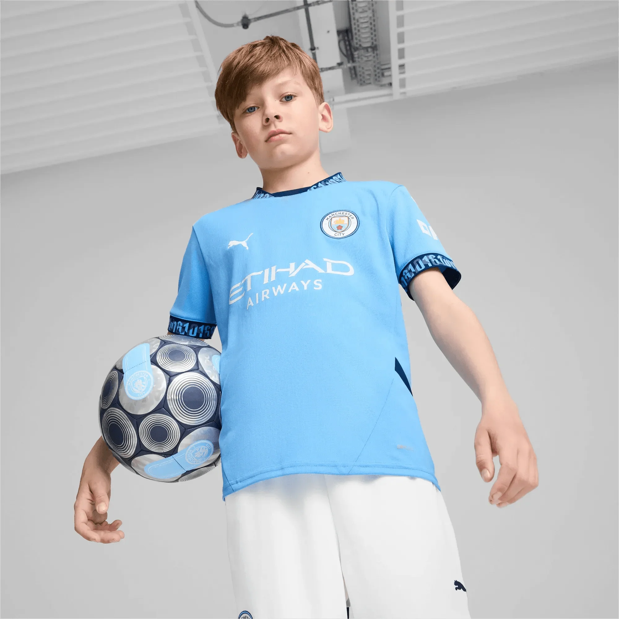 Puma 2024-25 Manchester City Youth Stadium Home Jersey - Image 3