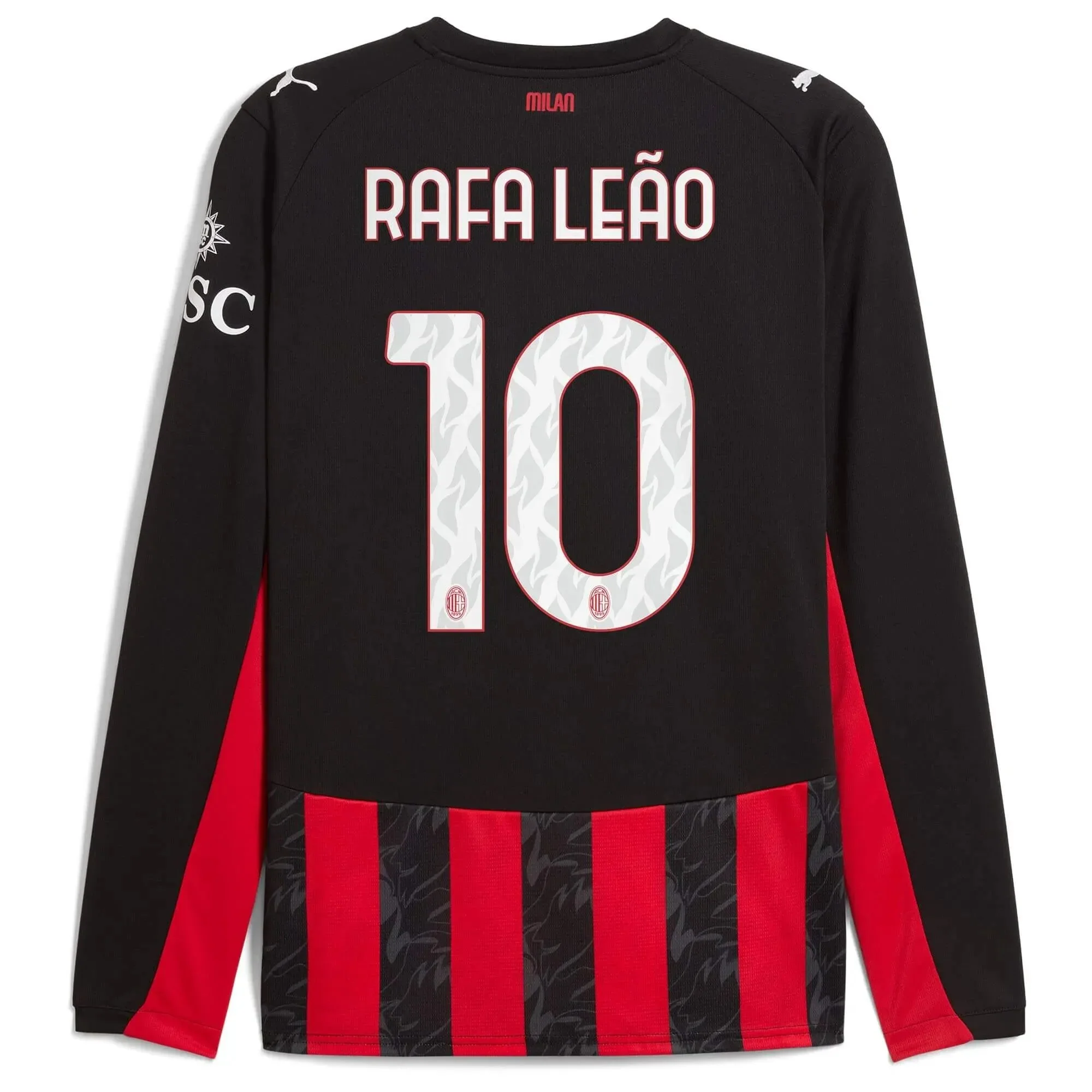 Puma 2025-26 AC Milan Men's Stadium Home Long-Sleeve Soccer Jersey - Image 7