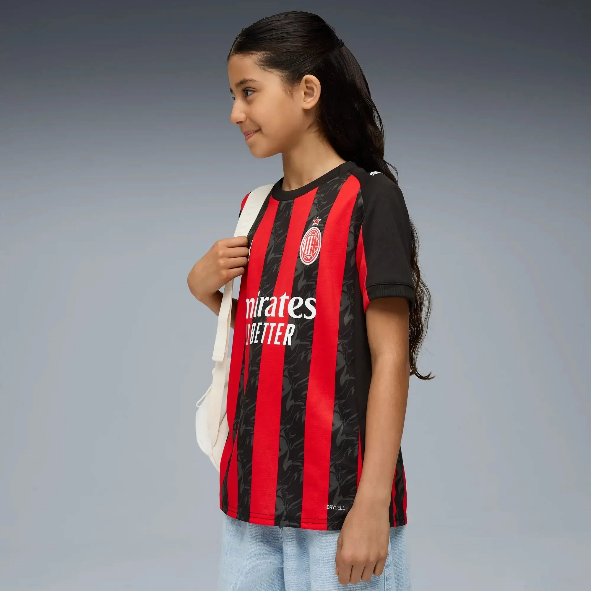 Puma 2025-26 AC Milan Youth Stadium Home Soccer Jersey - Image 3